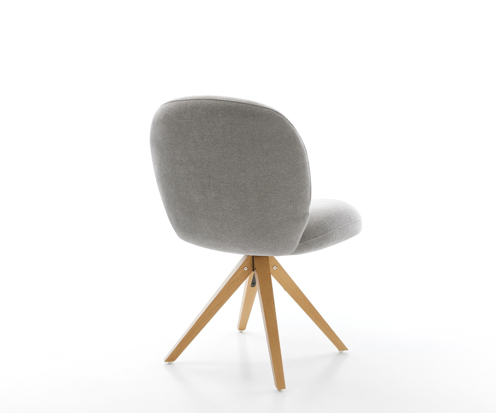 Въртящ се стол Nube-Flex текстурирана тъкан мека сива дървена рамка ъглова естествена 180° въртяща се сърцевина с джобни пружини 5