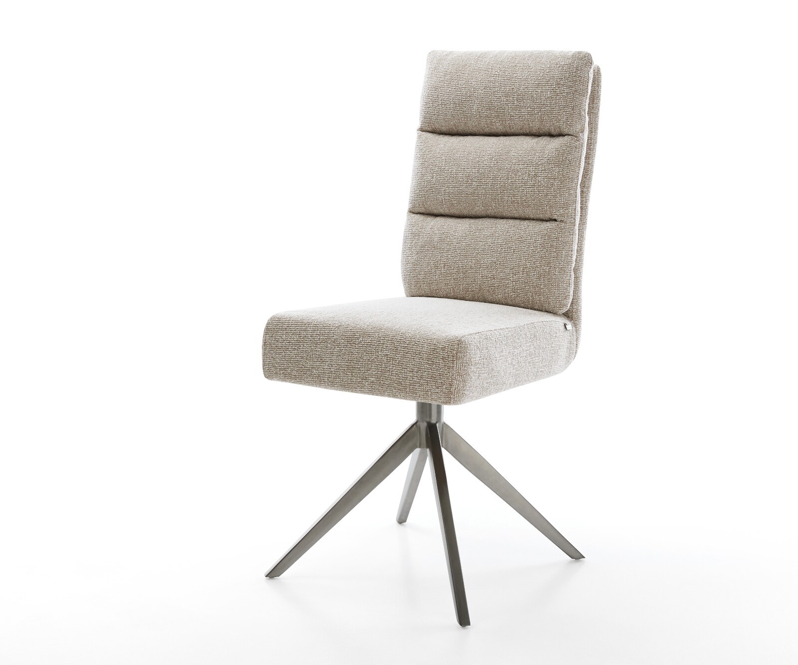 Въртящ се стол Pela-Flex Soft Бежова тъкан Кръстосана рамка широка Графит 360° завъртане Люлееща се функция Ядро от джобни пружини 1