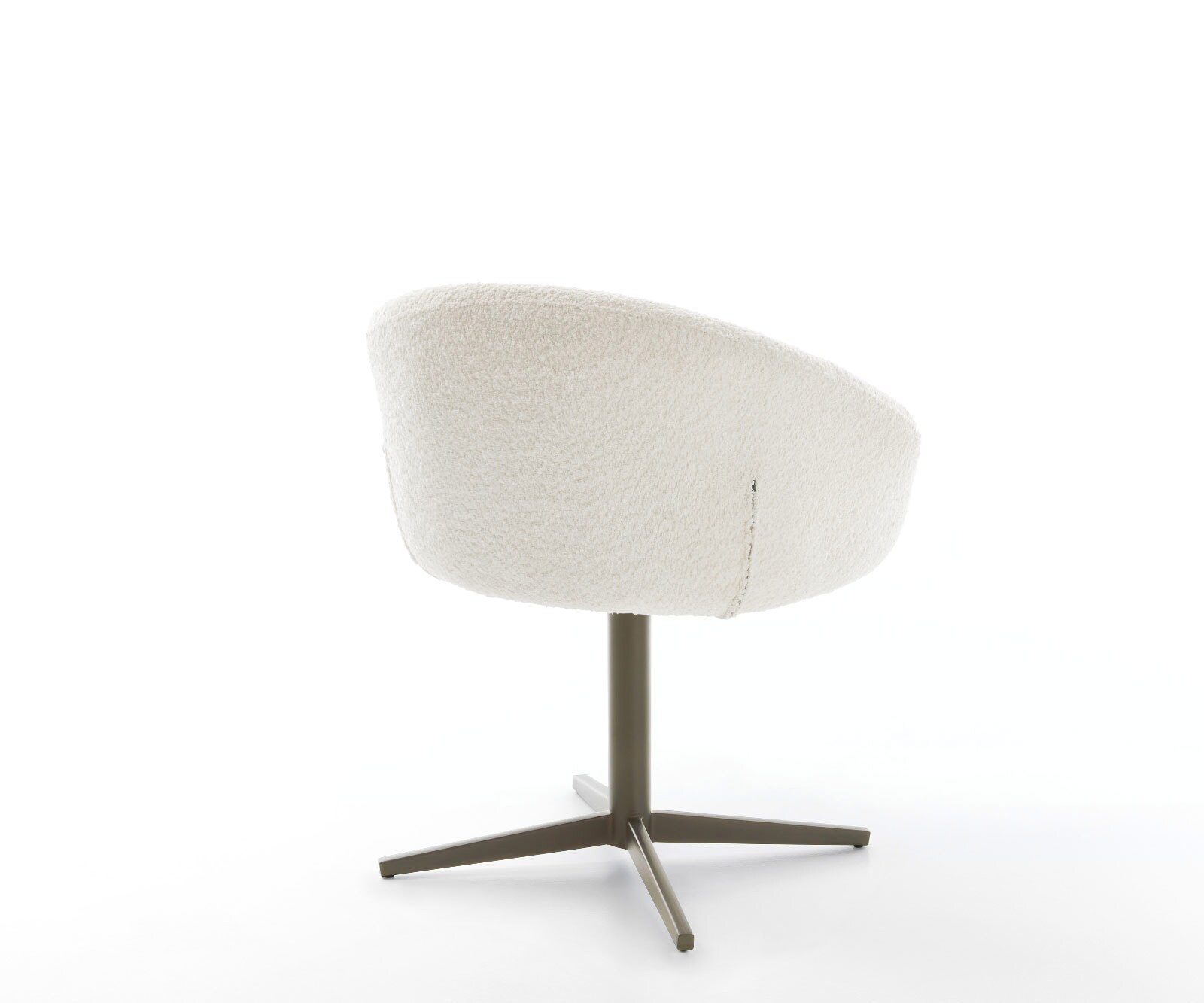 Врътящ се стол с подлакътници Букле Бял Офис основа  Titan 360° въртящ се Покет пружина Vinka-Flex 5