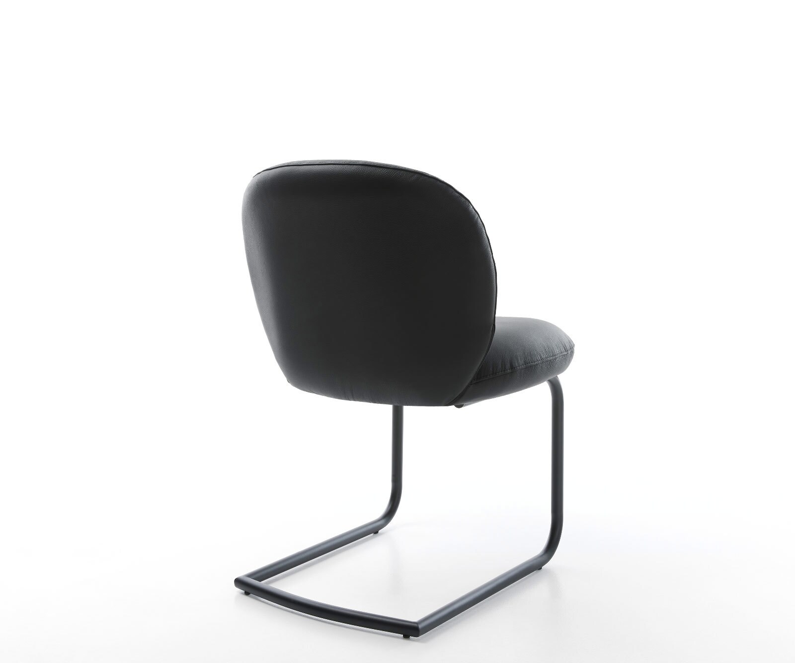 Люлеещ стол Естествена кожа Черен Конзолен крак кръгъл Черен Покет пружина Nube-Flex 5