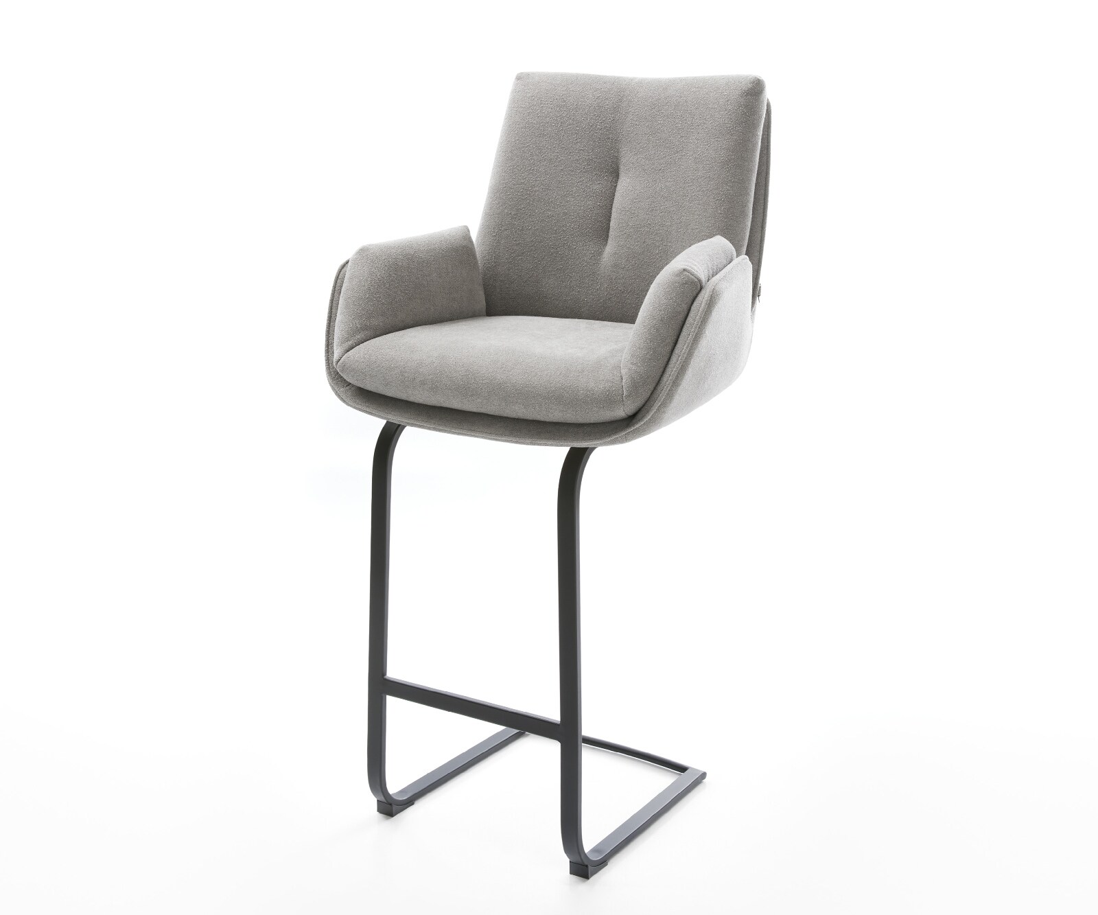 Бар стол Clea-Flex текстурирана тъкан меко сиво конзола плосък метал