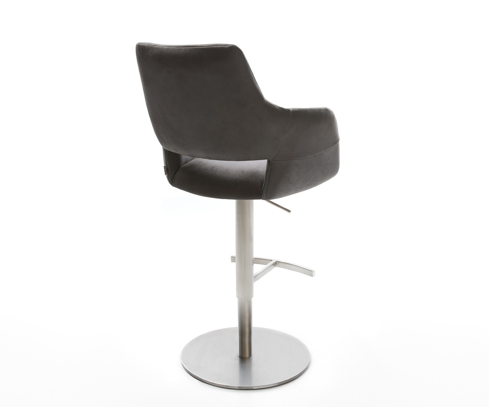 Бар стол Yago-Flex Антрацит/Сив-метален Дамаска Микрофибър, Покет пружини, Въртящ, Регулируема височина 4
