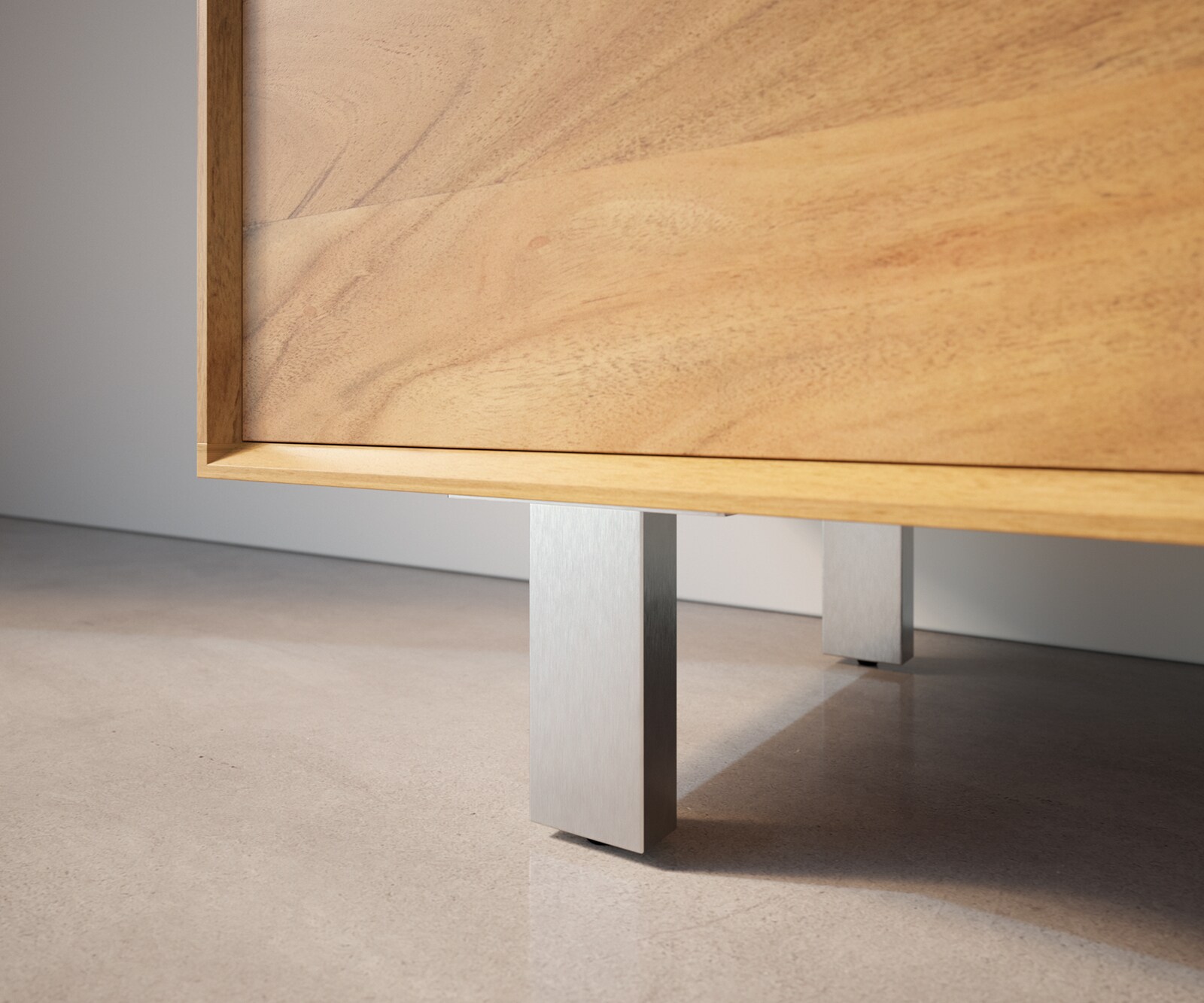 Квадратна основа 12,5 см от неръждаема стомана с матирана повърхност за всички видове мебели (комплект от 4) 1