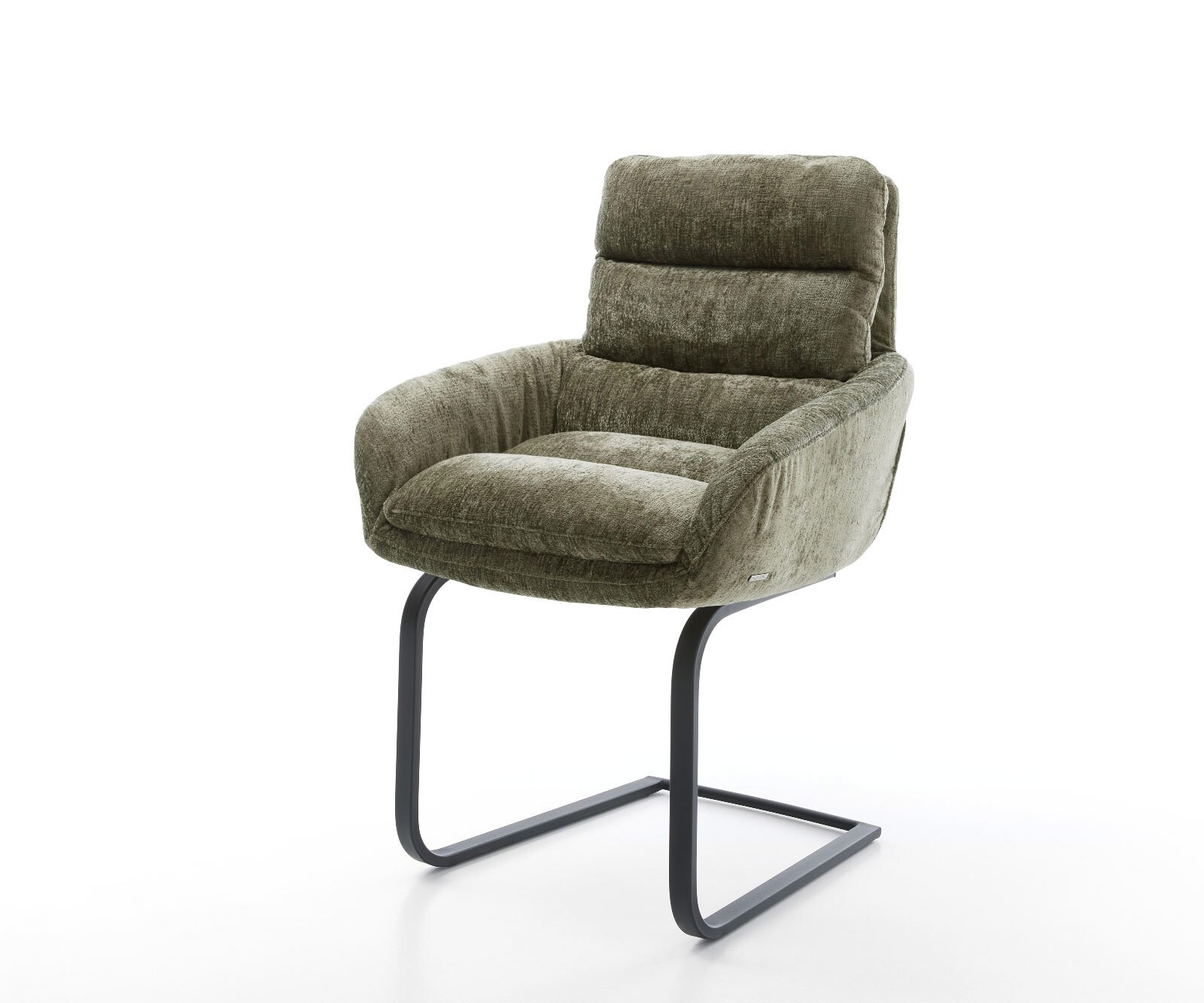 Люлеещ стол с подлакътници Шенил Маслина Конзолен крак плосък Черен Abelia-Flex 1