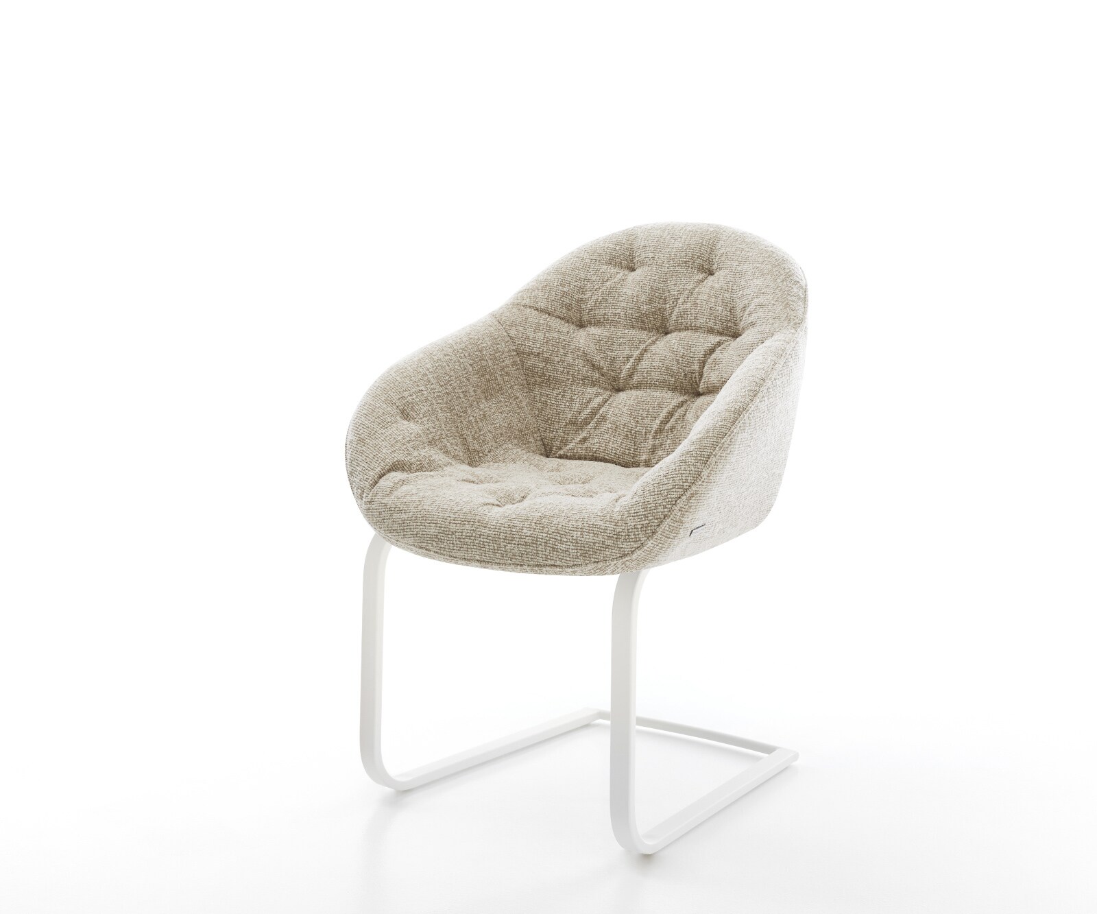 Gaio-Flex конзолен стол от тъкан мек бежов конзолен стол плосък бял 1