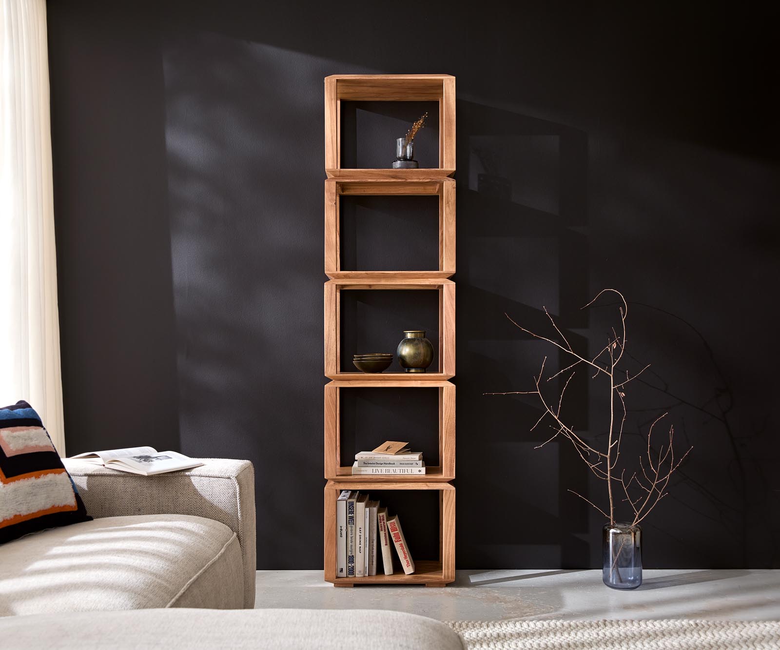 Етажерка Sakura 50x200 cm естествена акация 5 отделения 2