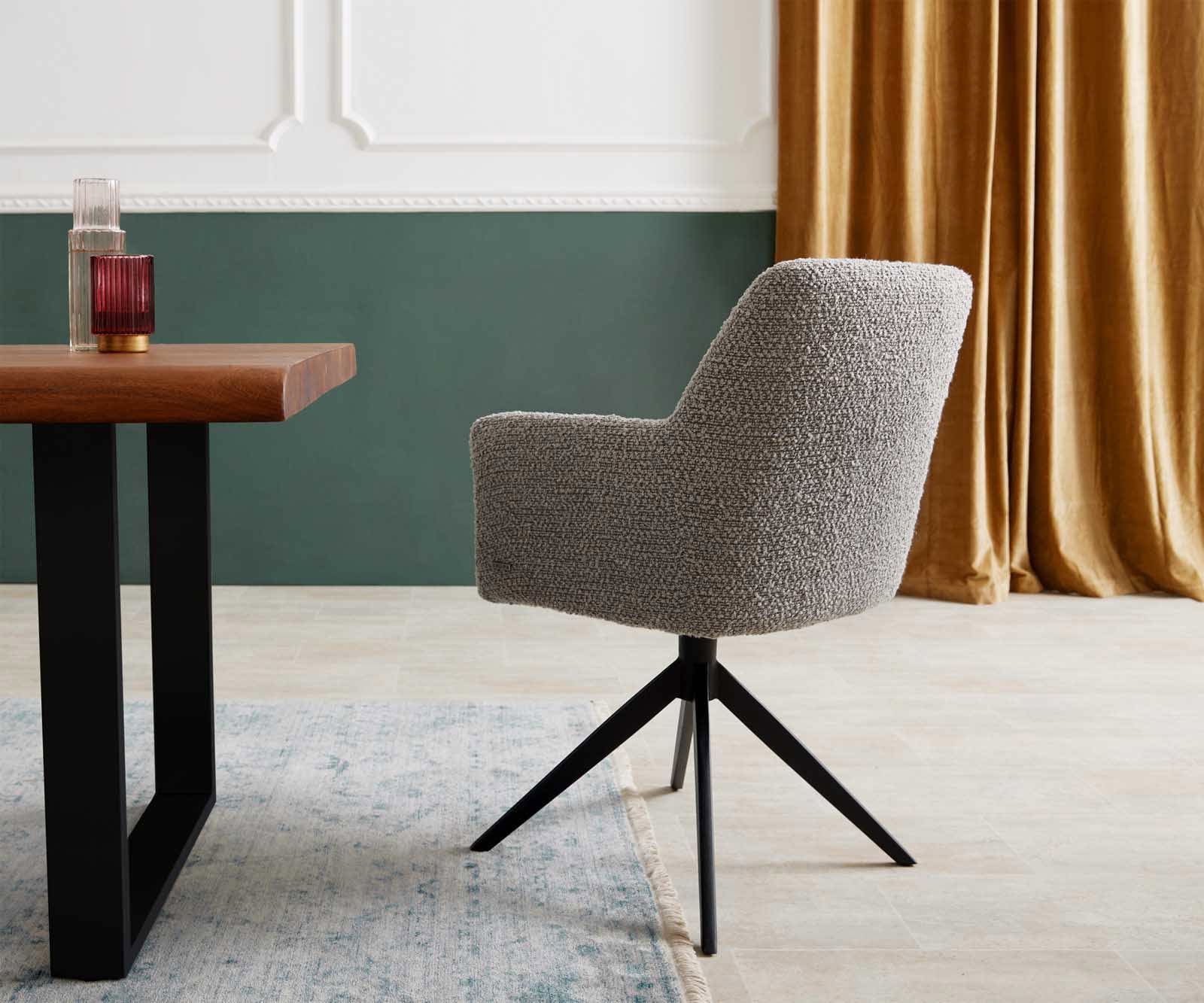 Врътящ се стол с подлакътници Букле СребристСив Конус крак плосък Черен 360° въртящ се Покет пружина Xana-Flex 5 Врътящ се стол с подлакътници Букле СребристСив Конус крак плосък Черен 360° въртящ се Покет пружина Xana-Flex 5