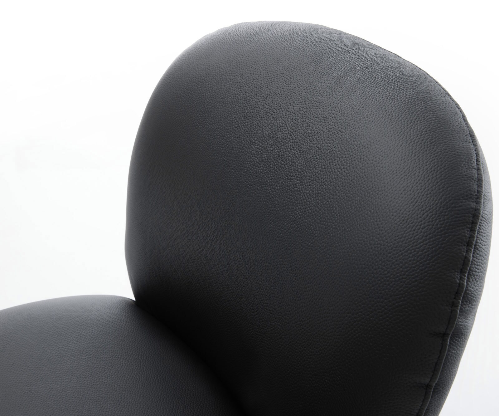 Трапезен стол Естествена кожа Черен 4 крака конични Черен Покет пружина Nube-Flex 4