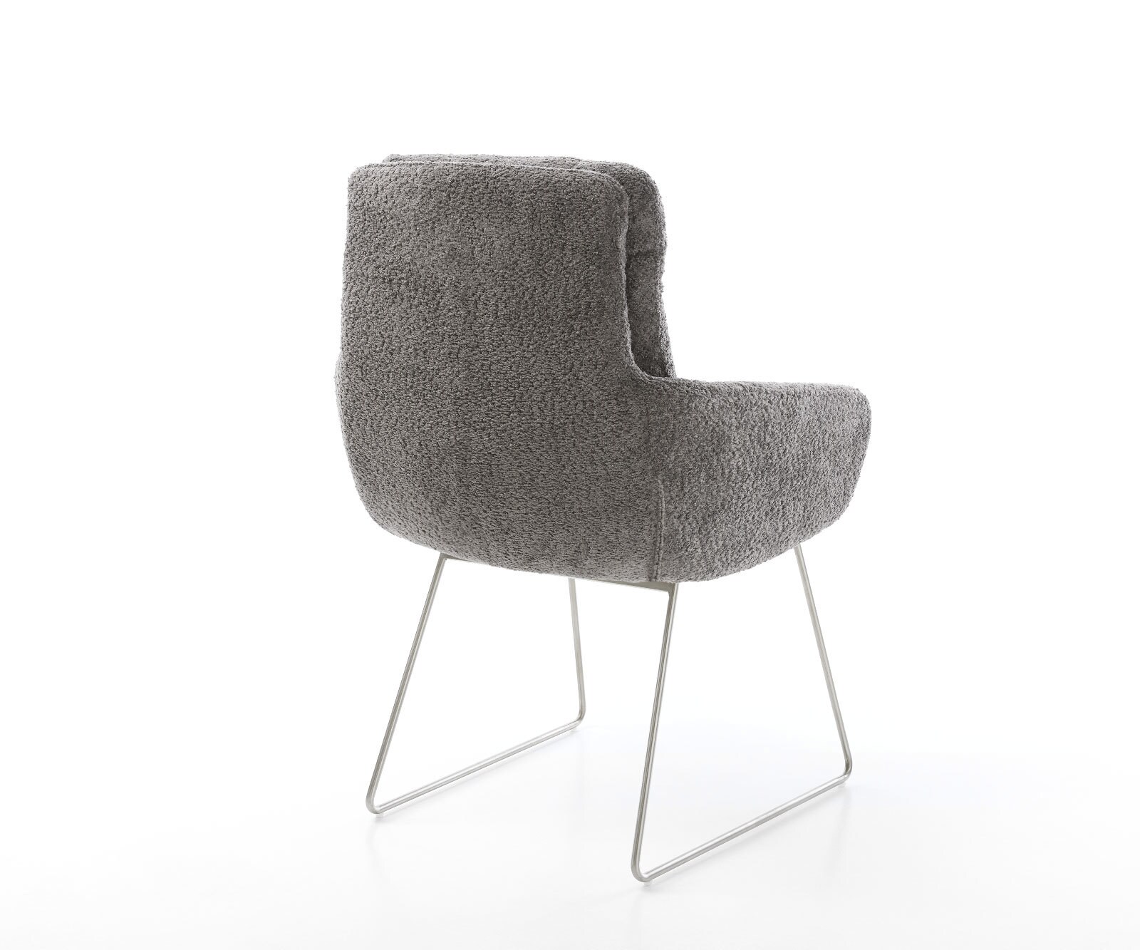 Стол с подлакътници Букле Сив Извити крака Неръждаема стомана Abelia-Flex 4