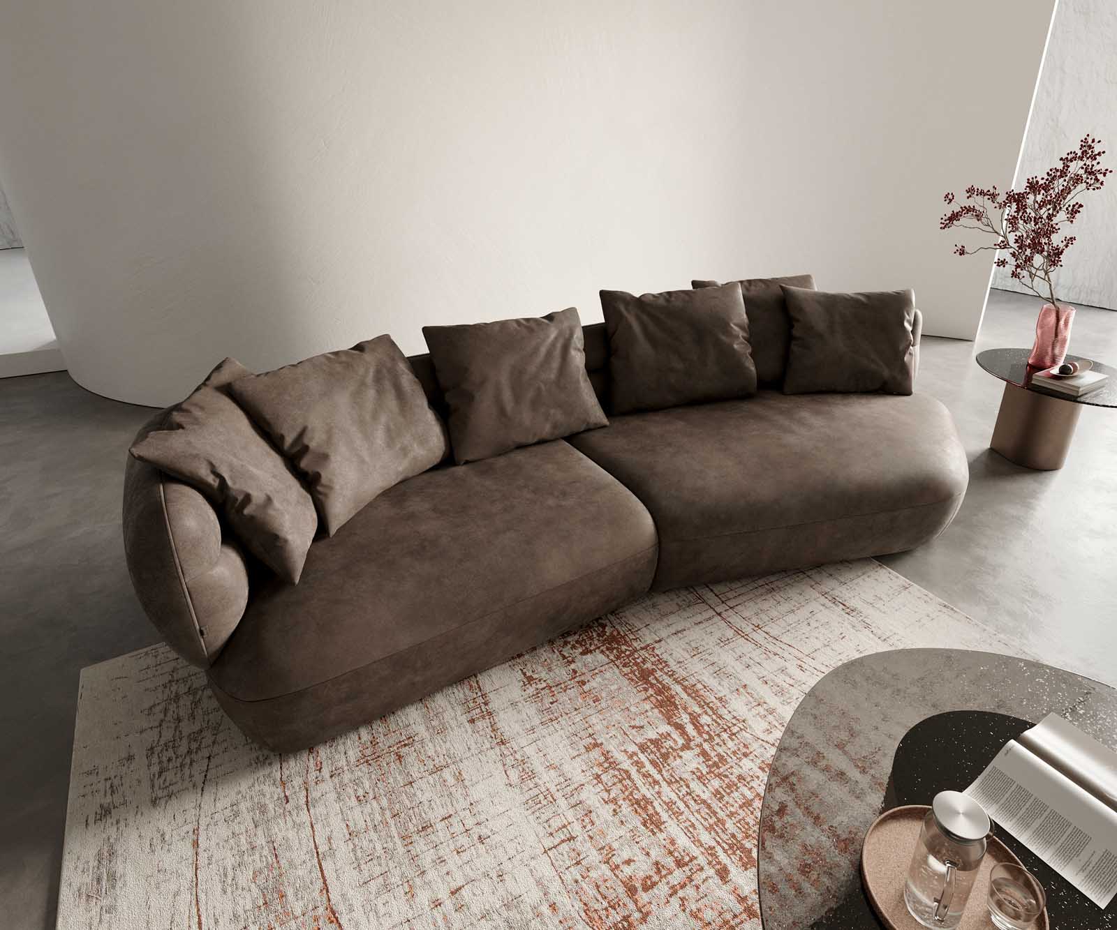 Диван Roya 320x140 cm микрофибър тъмнокафяв 1