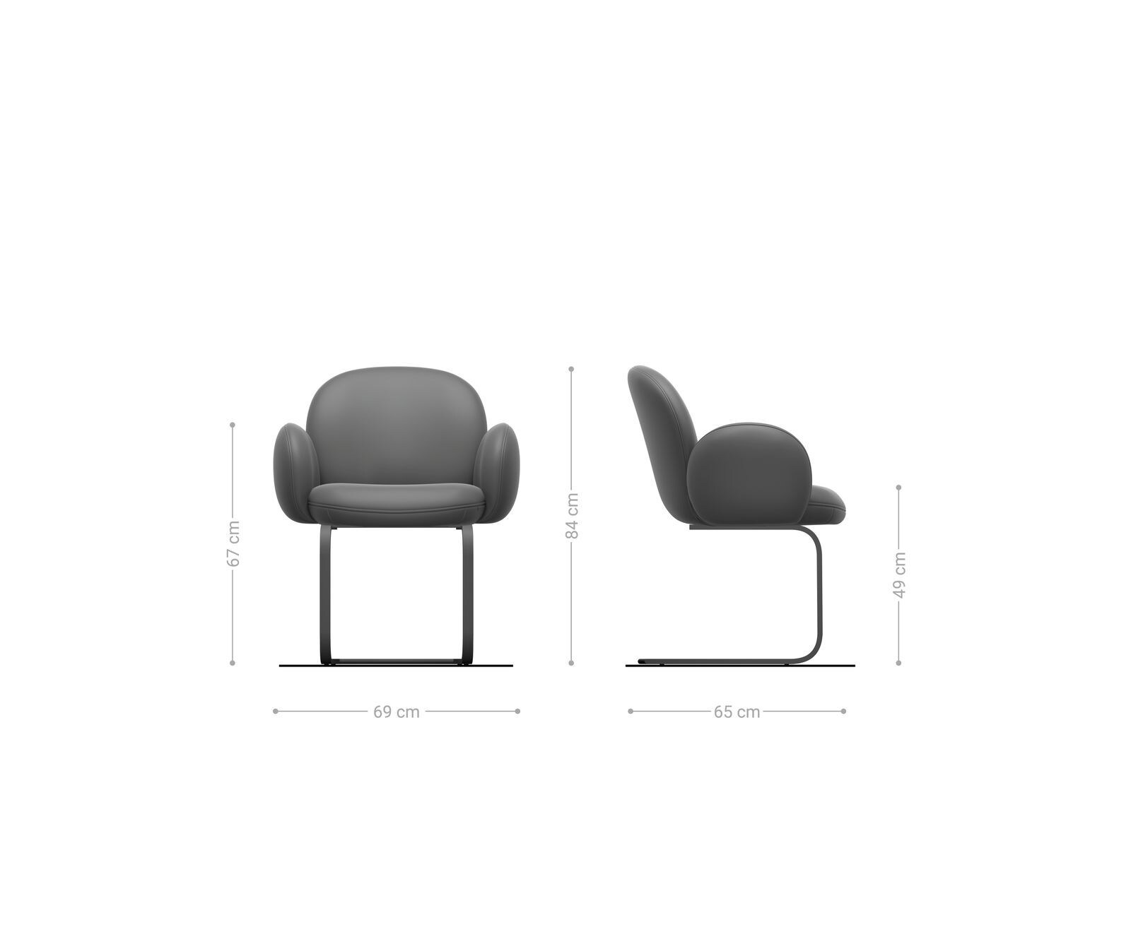 Люлеещ стол с подлакътници Антрацит Винтидж Конзолен крак плосък  Титан Покет пружина Nube-Flex 6