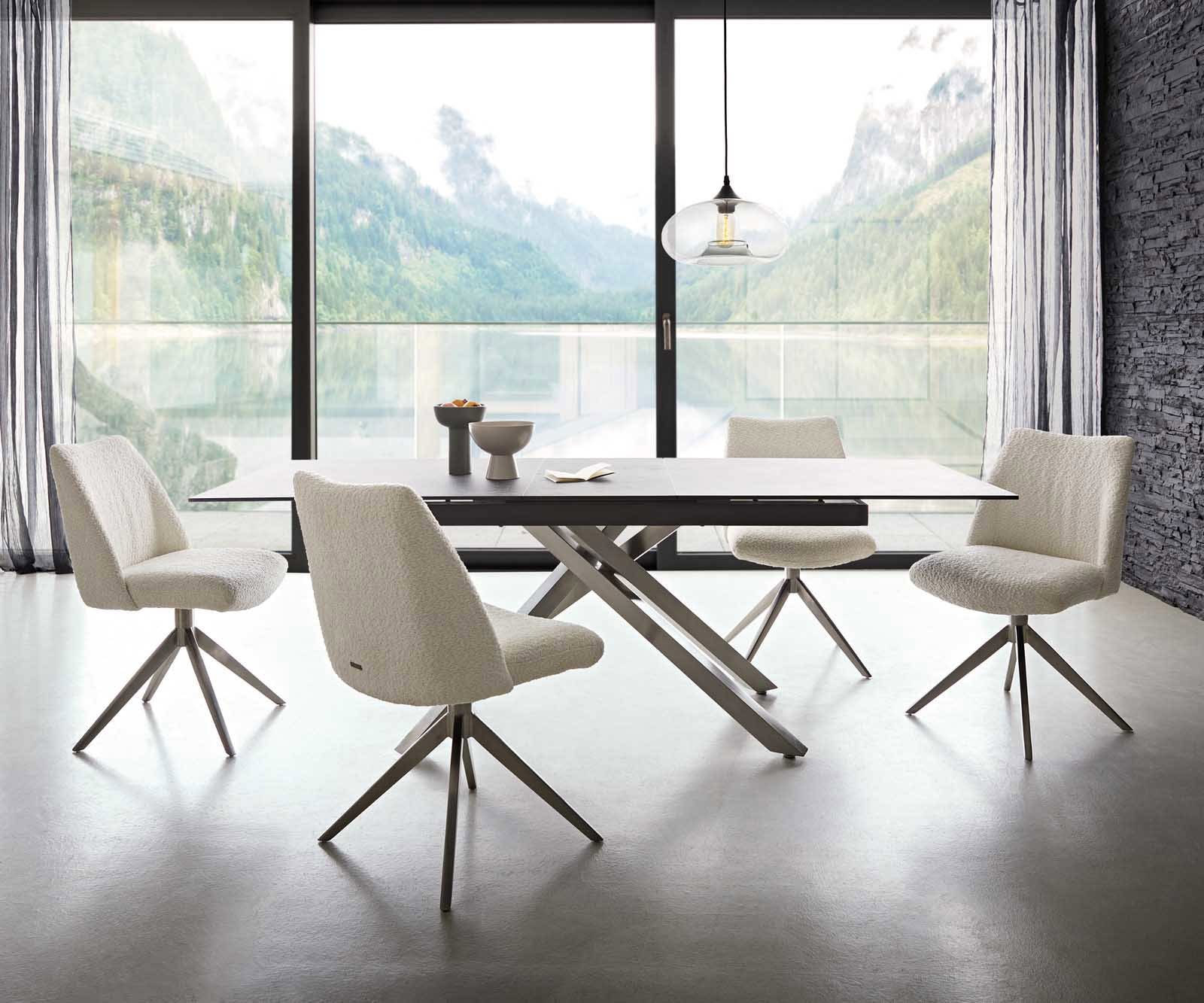 Врътящ се стол Букле Бял Конус крак плосък Неръждаема стомана 360° въртящ се Покет пружина Elso-Flex 5 Врътящ се стол Букле Бял Конус крак плосък Неръждаема стомана 360° въртящ се Покет пружина Elso-Flex 5