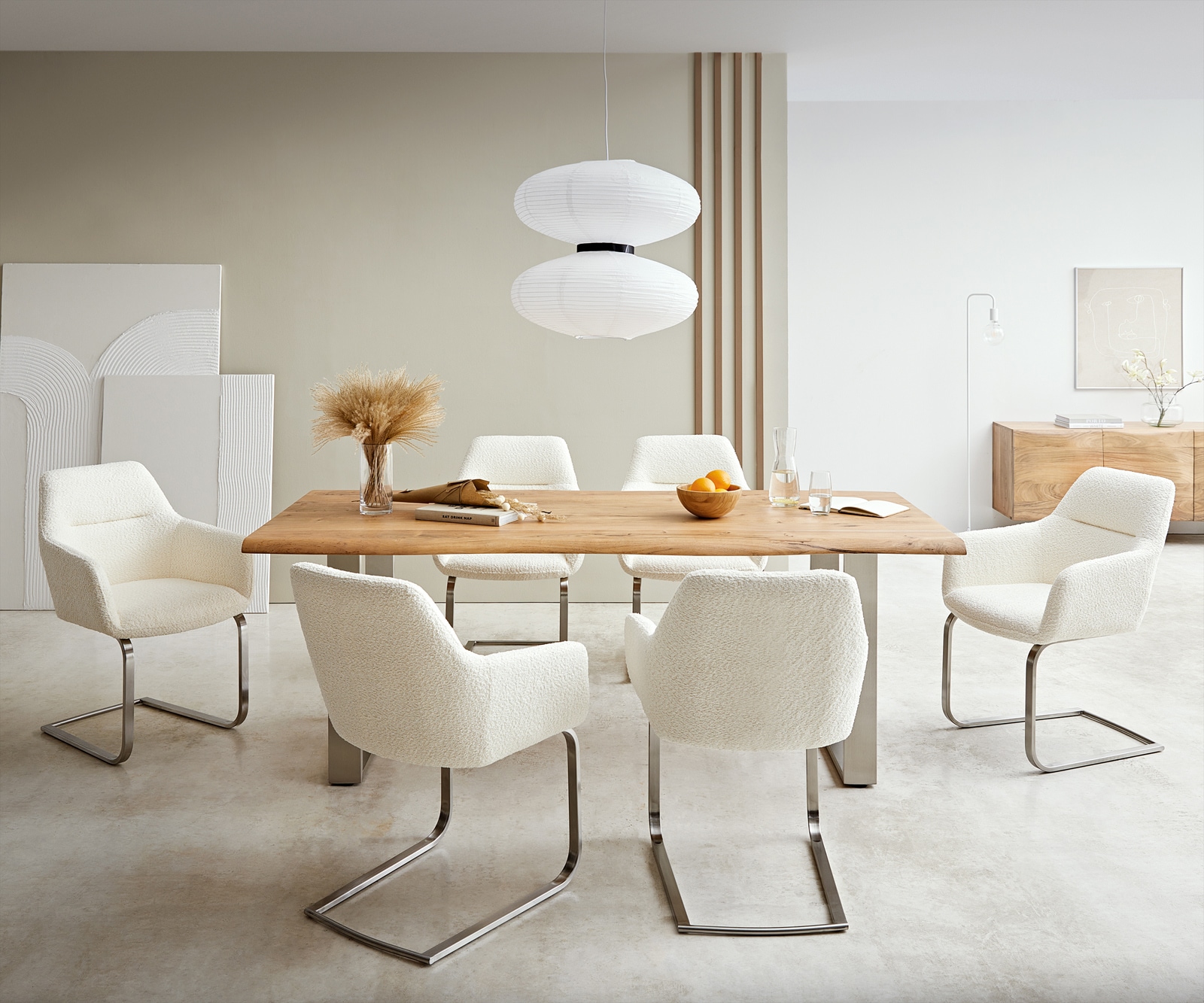 Люлеещ стол Букле Бял Конзолен крак плосък Неръждаема стомана Pejo-Flex 3 Люлеещ стол Букле Бял Конзолен крак плосък Неръждаема стомана Pejo-Flex 3