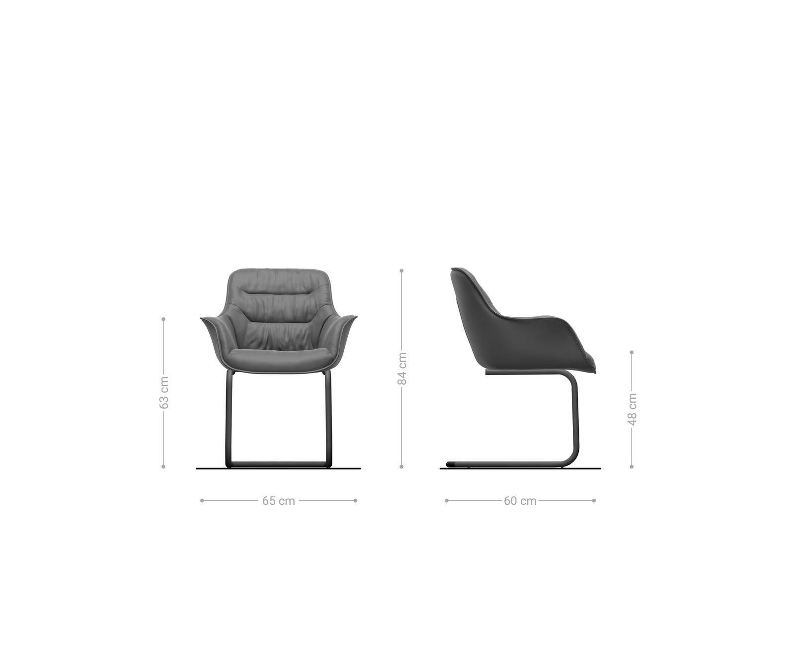 Люлеещ стол Антрацит Винтидж Конзолен крак кръгъл Черен Kaira-Flex 5