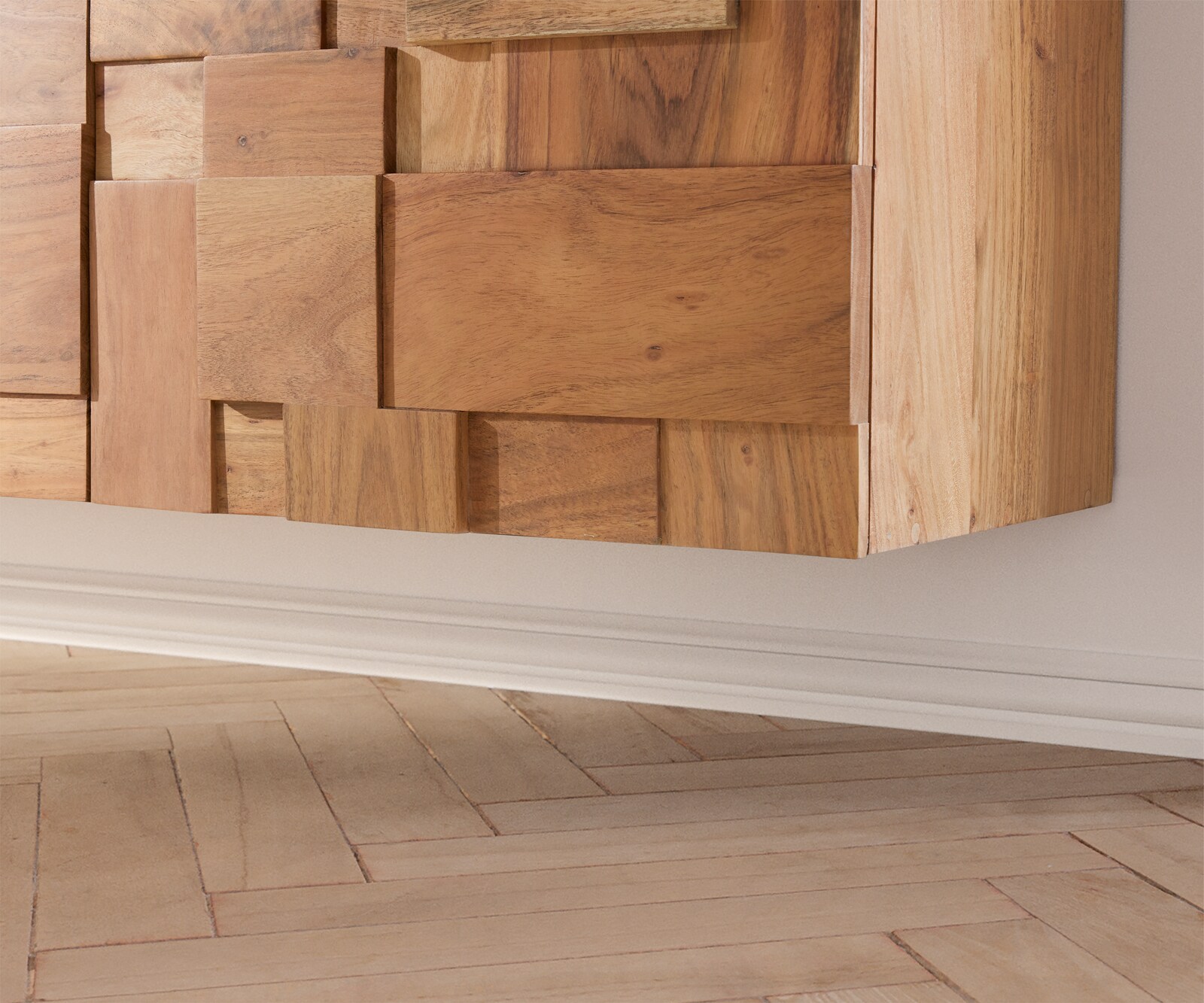 ТВ шкаф 175 cm 4 Врати Акация Натурал висящ Puzzle 4 ТВ шкаф 175 cm 4 Врати Акация Натурал висящ Puzzle 4