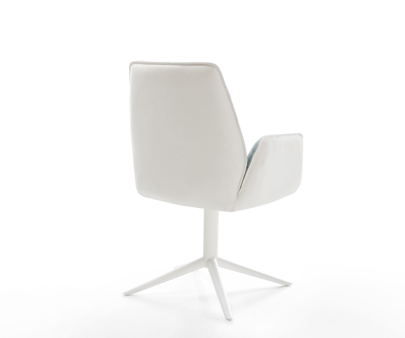 Въртящ се стол Zoa-Flex Смес от материали естествена кожа бяло-пастелно синьо Основа бяла Въртяща се на 360° люлееща се функция сърцевина от джобни пружини 4