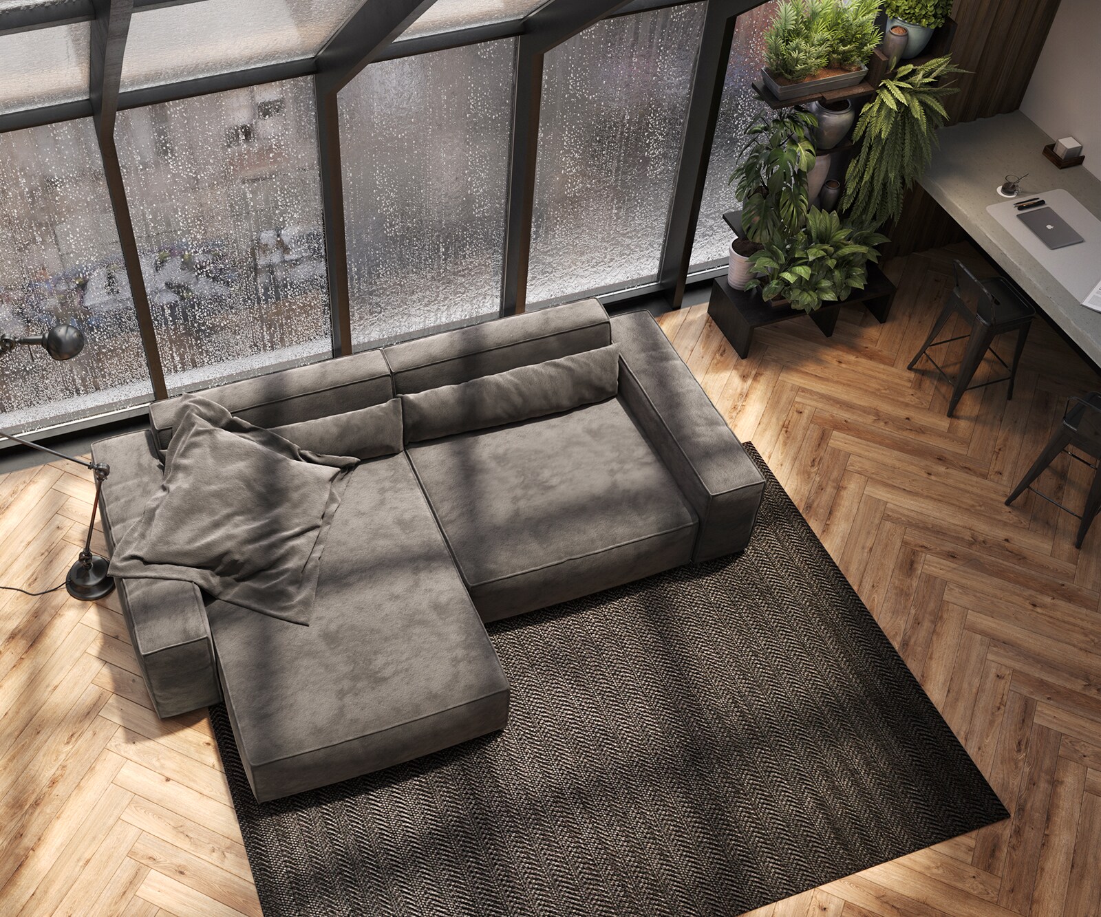 Ъглов диван XL 270x170 cm Микрофибър КакиКафяв Варианти лежанка Sirpio 3