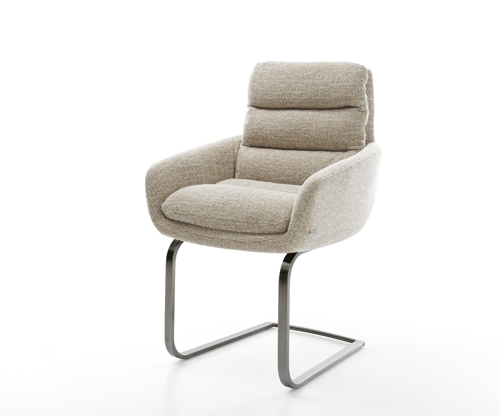 Конзолен стол Abelia-Flex с подлакътници от тъкан мек бежов конзолен стол плосък графит