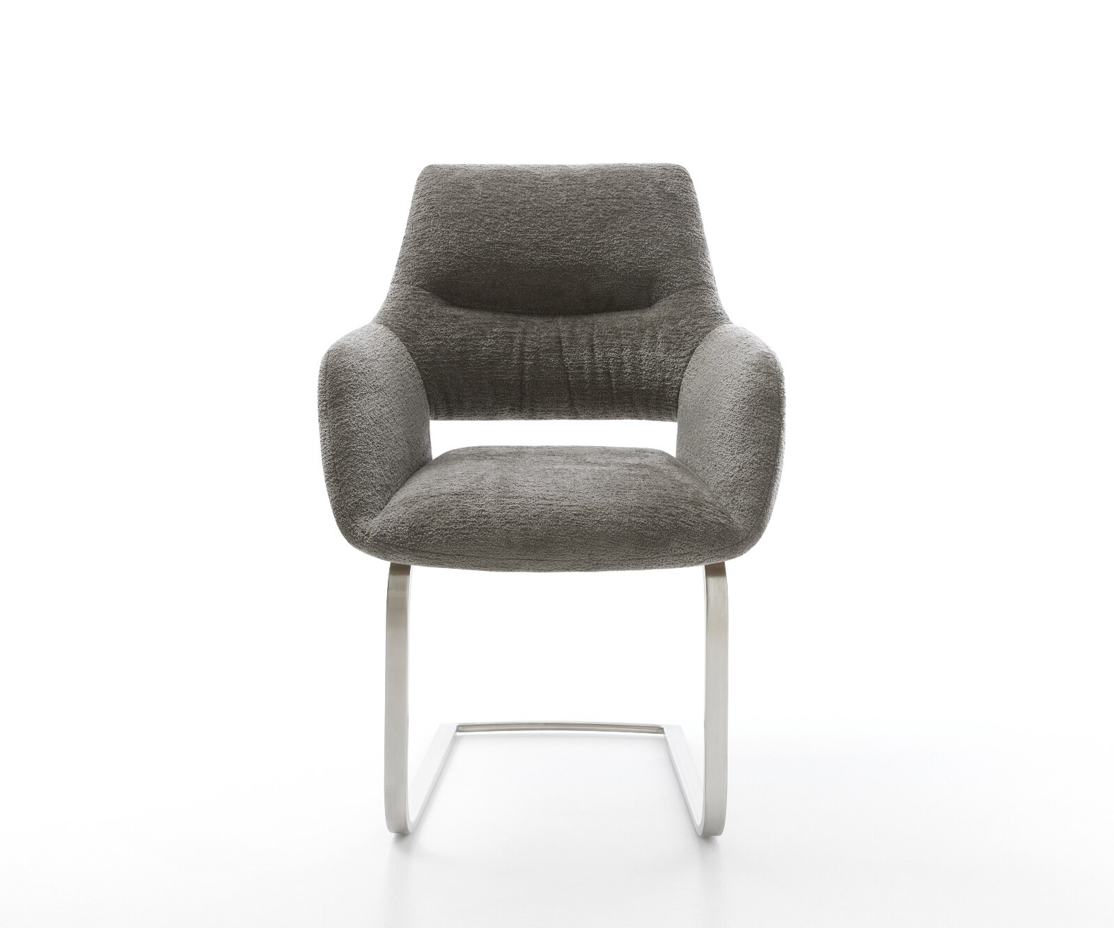 Yago-Flex конзолен стол с подлакътници Bouclé Soft mud Плосък конзолен стол Ядро от джобни пружини от неръждаема стомана 2