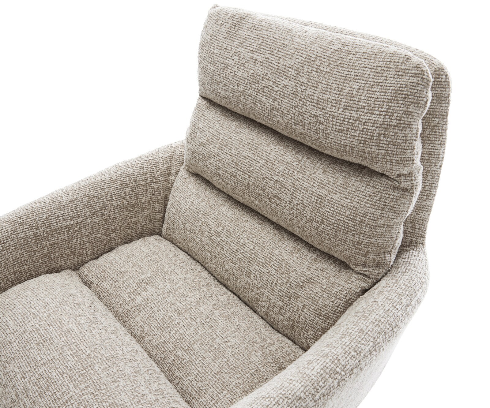 Въртящ се стол Abelia-Flex с подлакътници Тъканна материя Soft Beige Завършек с базов ефект Titanium 360° въртене Функция люлеене 4