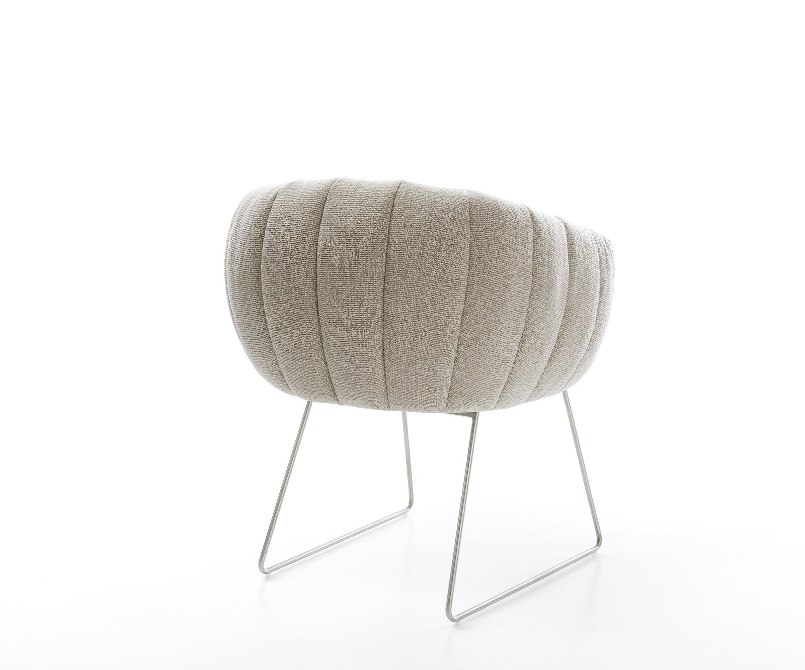 Трапезен стол Jada-Flex, Светлокафяво, Основа от неръждаема стомана с джобни пружини 4