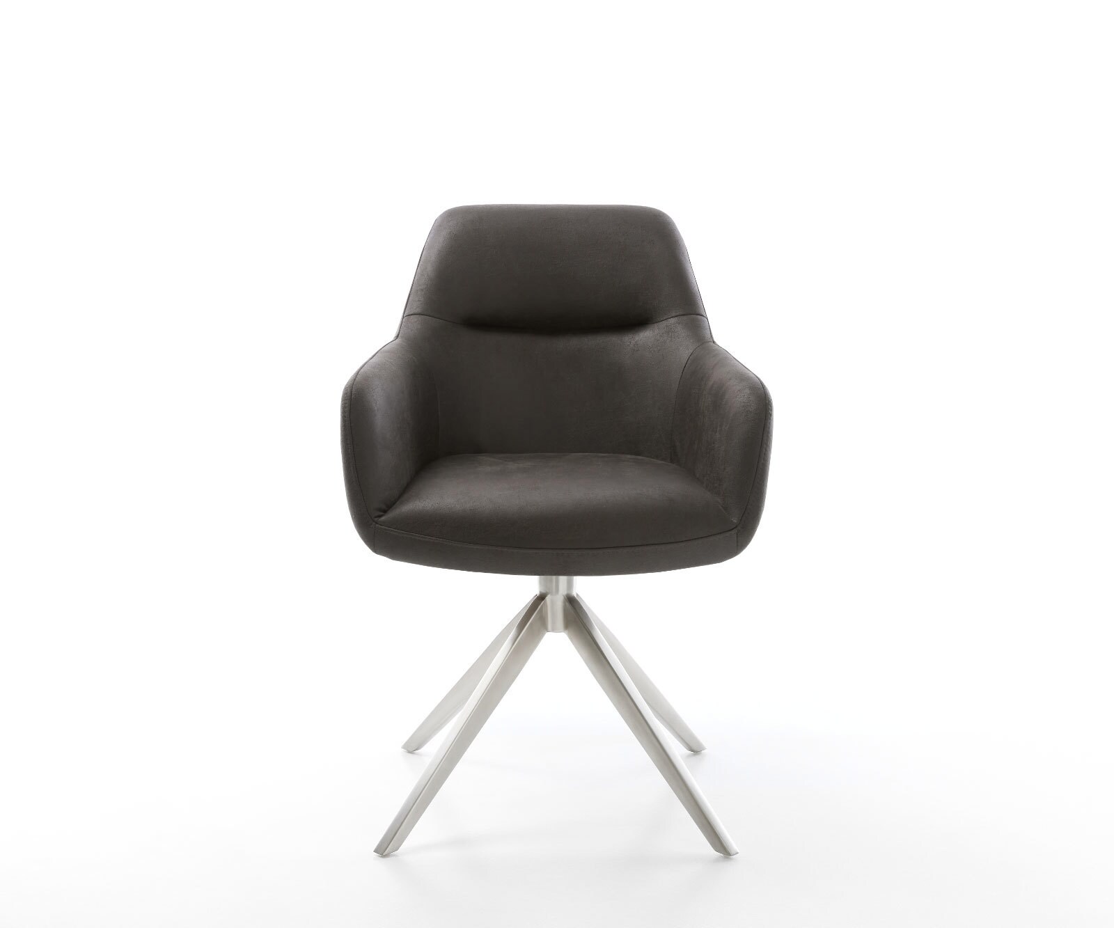 Въртящ се стол Pejo-Flex микрофибър антрацит винтидж Кръстосана рамка широка неръждаема стомана 360° въртене Функция люлеене Ядро от джобни пружини 1