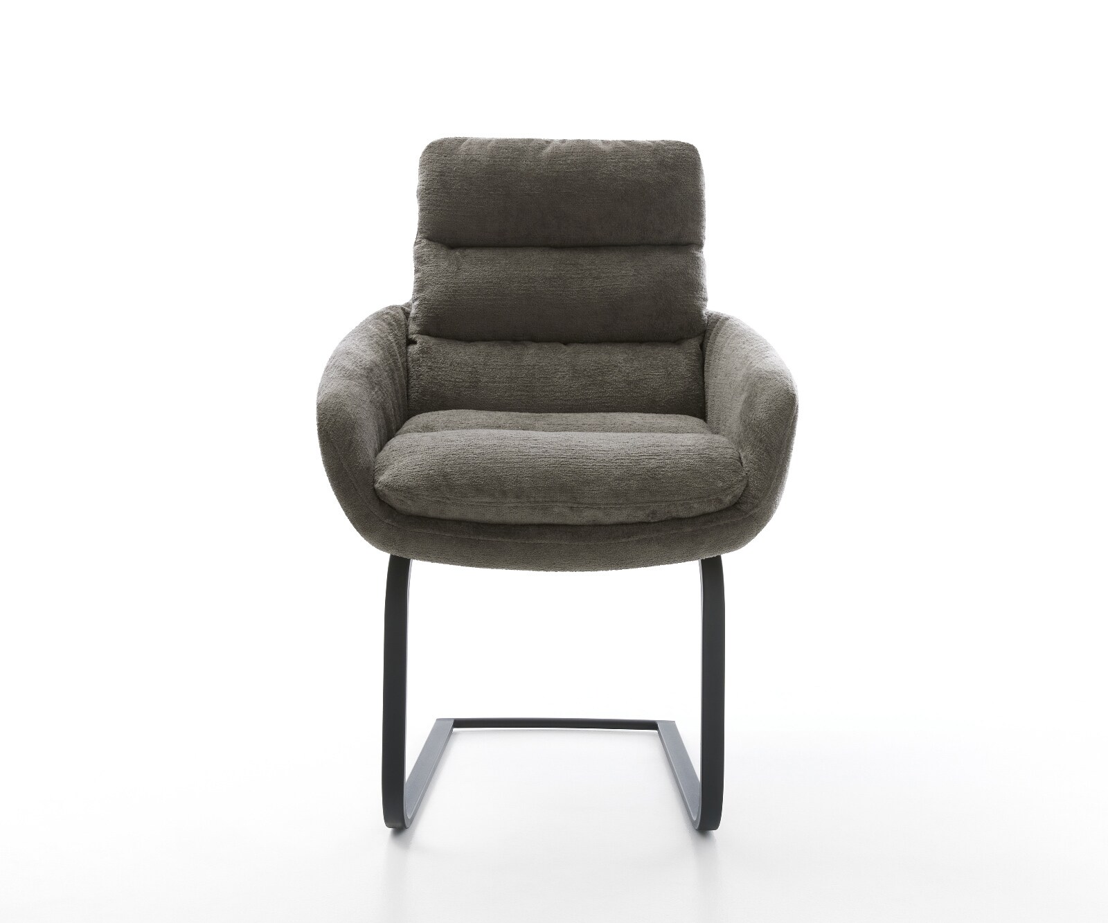 Конзолен стол Abelia-Flex с подлакътници Bouclé Soft Mud Конзолен стол плосък черен 1