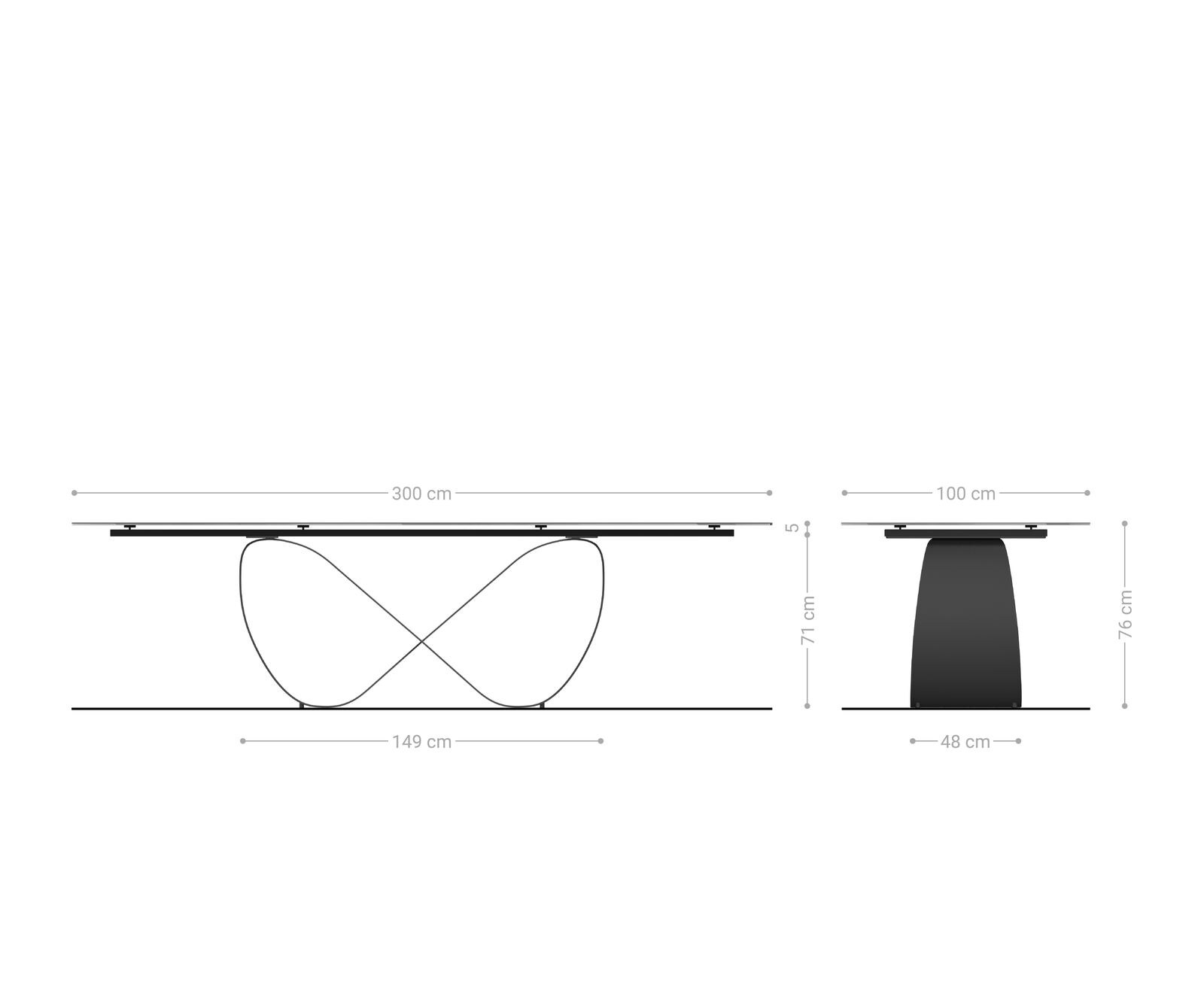 Маса 300x100 Keramik Laminam® Noir Desir Кафяв Infinity Метал Ефектенфиниш Titan Edge 6