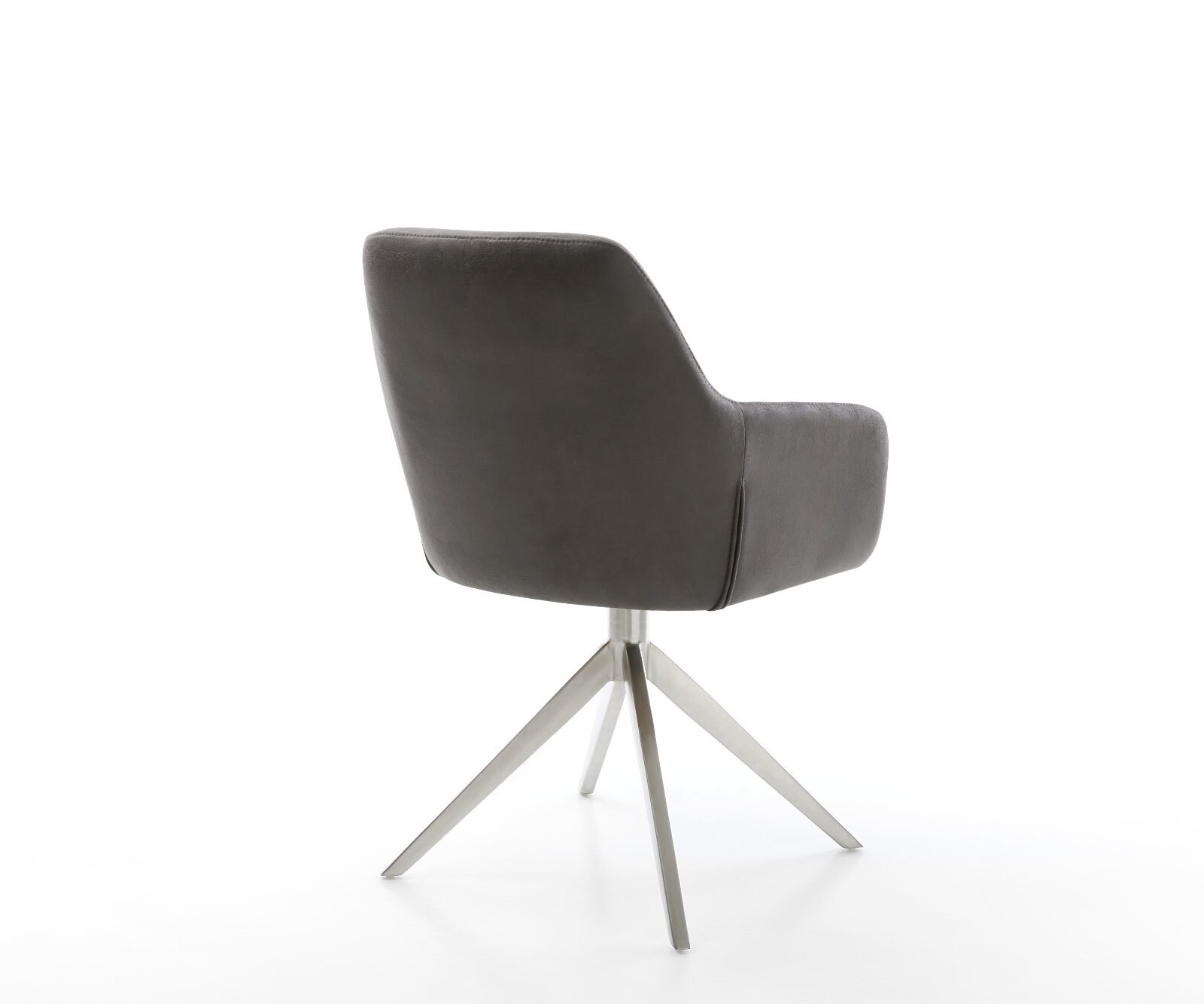 Въртящ се стол Pejo-Flex микрофибър антрацит винтидж Кръстосана рамка широка неръждаема стомана 360° въртене Функция люлеене Ядро от джобни пружини 4