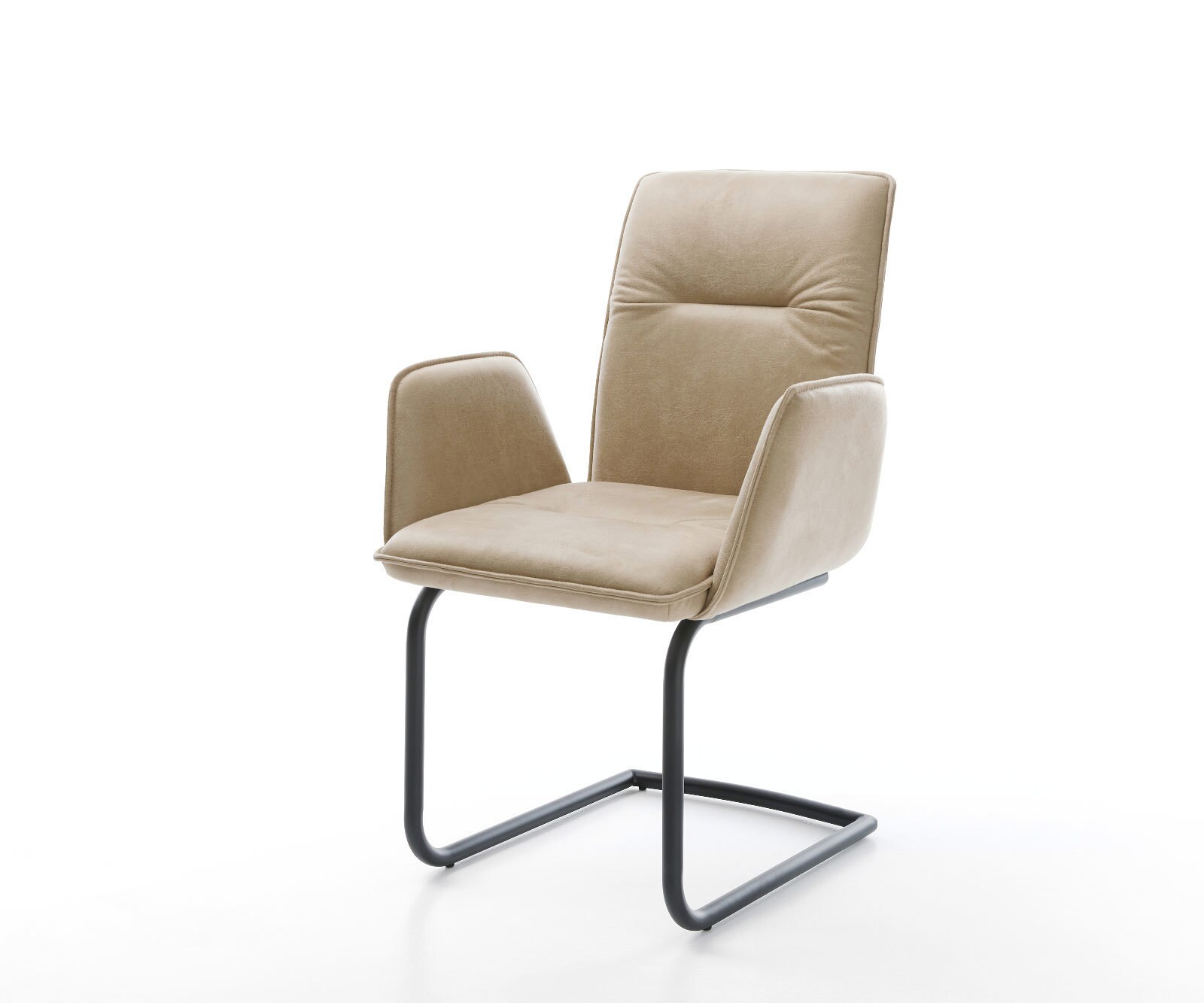 Люлеещ стол Бежов Винтидж Конзолен крак кръгъл Черен Vinja-Flex 1