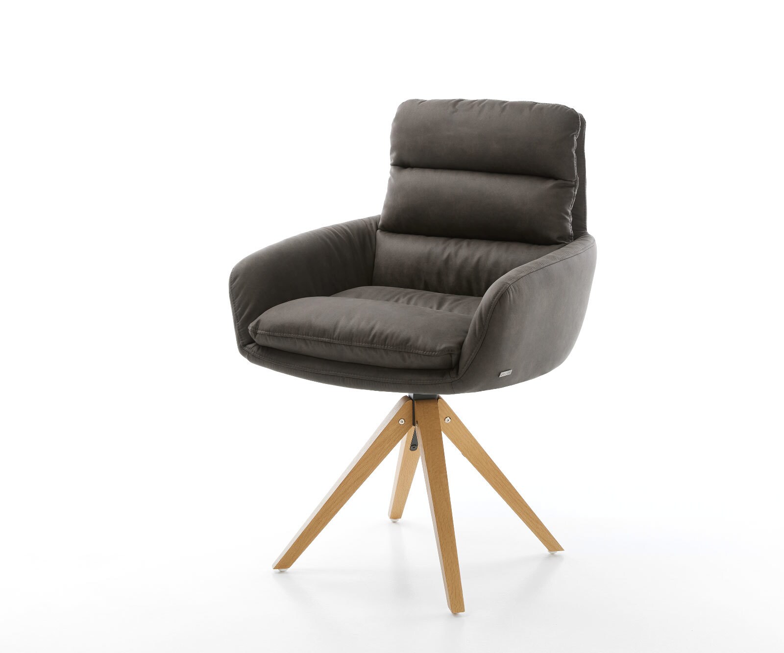 Врътящ се стол с подлакътници Антрацит Винтидж Дървена рамка  180° въртящ се Abelia-Flex Врътящ се стол с подлакътници Антрацит Винтидж Дървена рамка  180° въртящ се Abelia-Flex