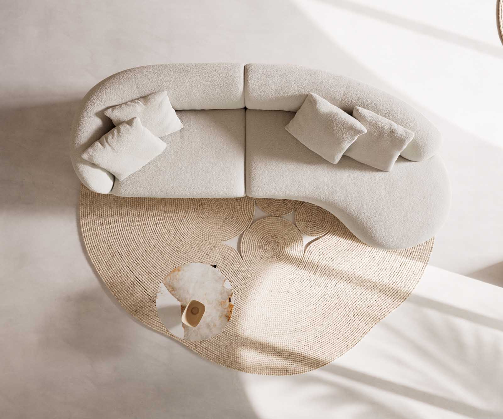 Диван Mairi 330x160 cm bouclé крем-бяло 5 Диван Mairi 330x160 cm bouclé крем-бяло 5