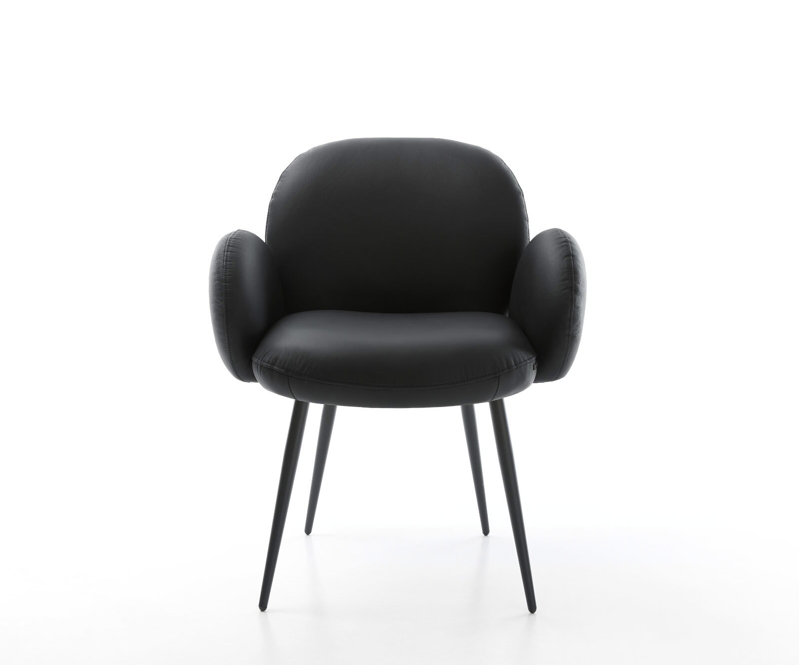 Стол Естествена кожа Черна 4-крака Прави Черни Покет пружина Nube-Flex 1 Стол Естествена кожа Черна 4-крака Прави Черни Покет пружина Nube-Flex 1