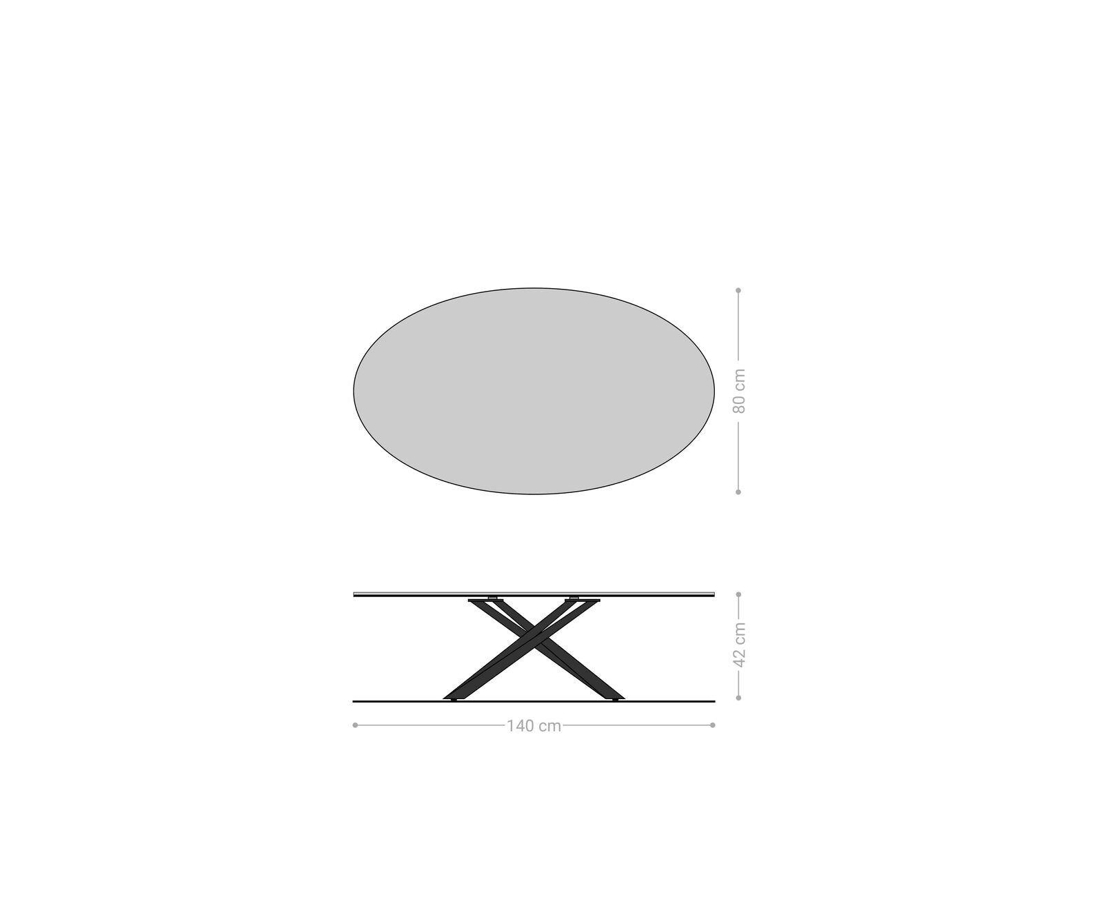Масичка за кафе Edge Oval 140x80 cm керамика Minas Melange Sarity метален ефект покритие титан 7
