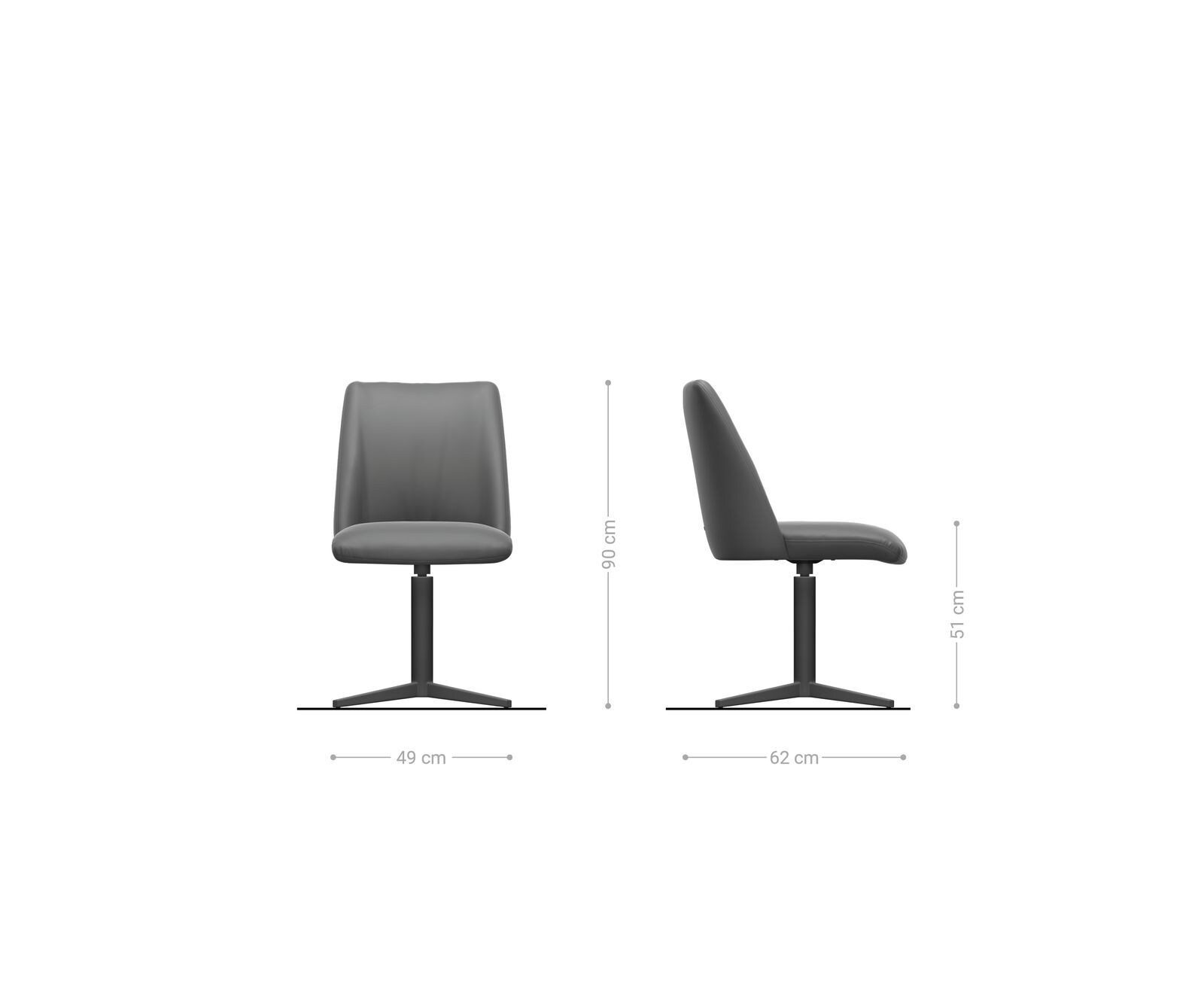 Врътящ се стол Микрофибър Антрацит Винтидж Офис основа Неръждаема стомана 360° въртящ се Покет пружина Elso-Flex 6