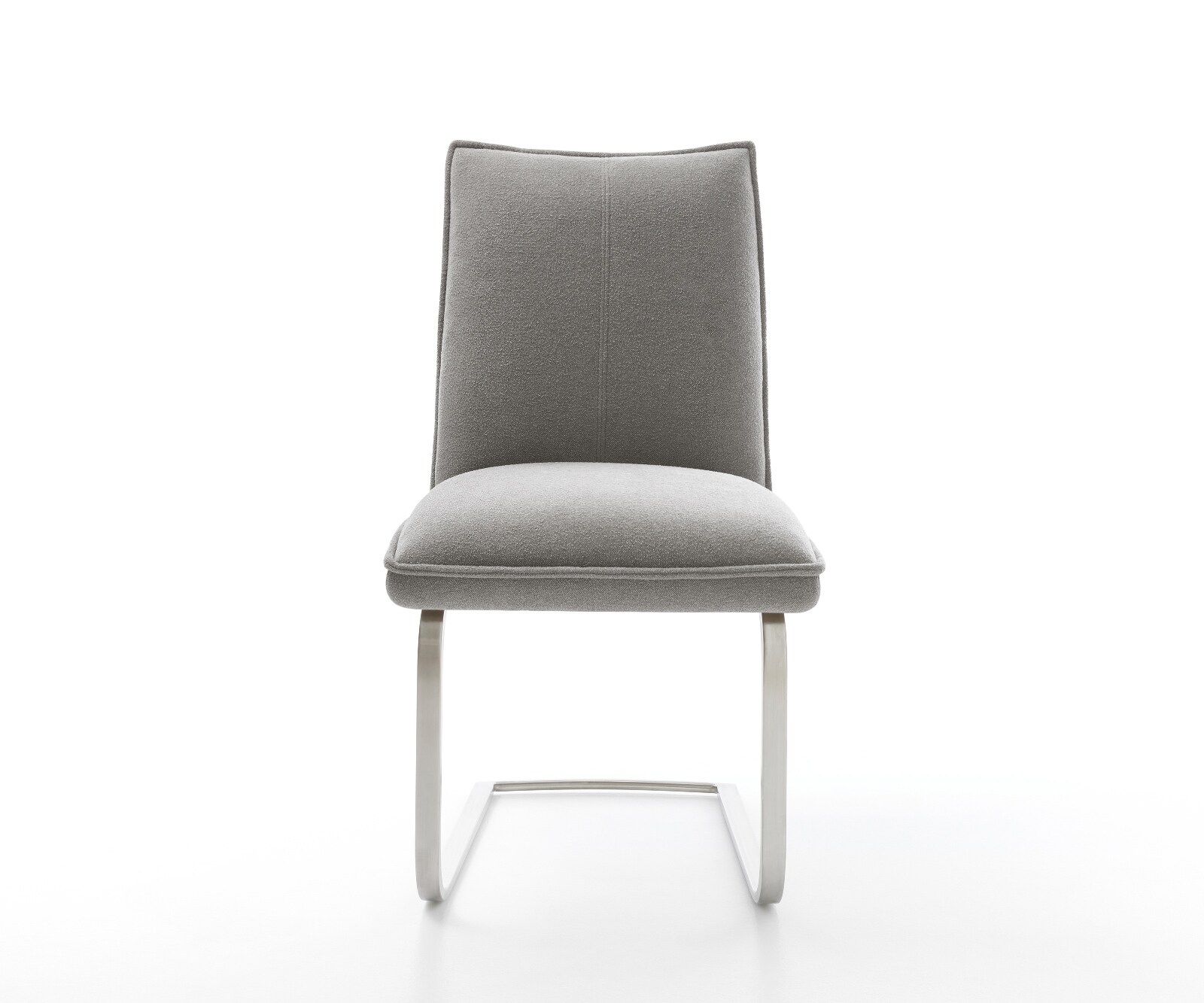 Конзолен стол Lelio-Flex текстурирана тъкан меко сиво конзолен стол плосък неръждаема стомана джоб пружина сърцевина 2