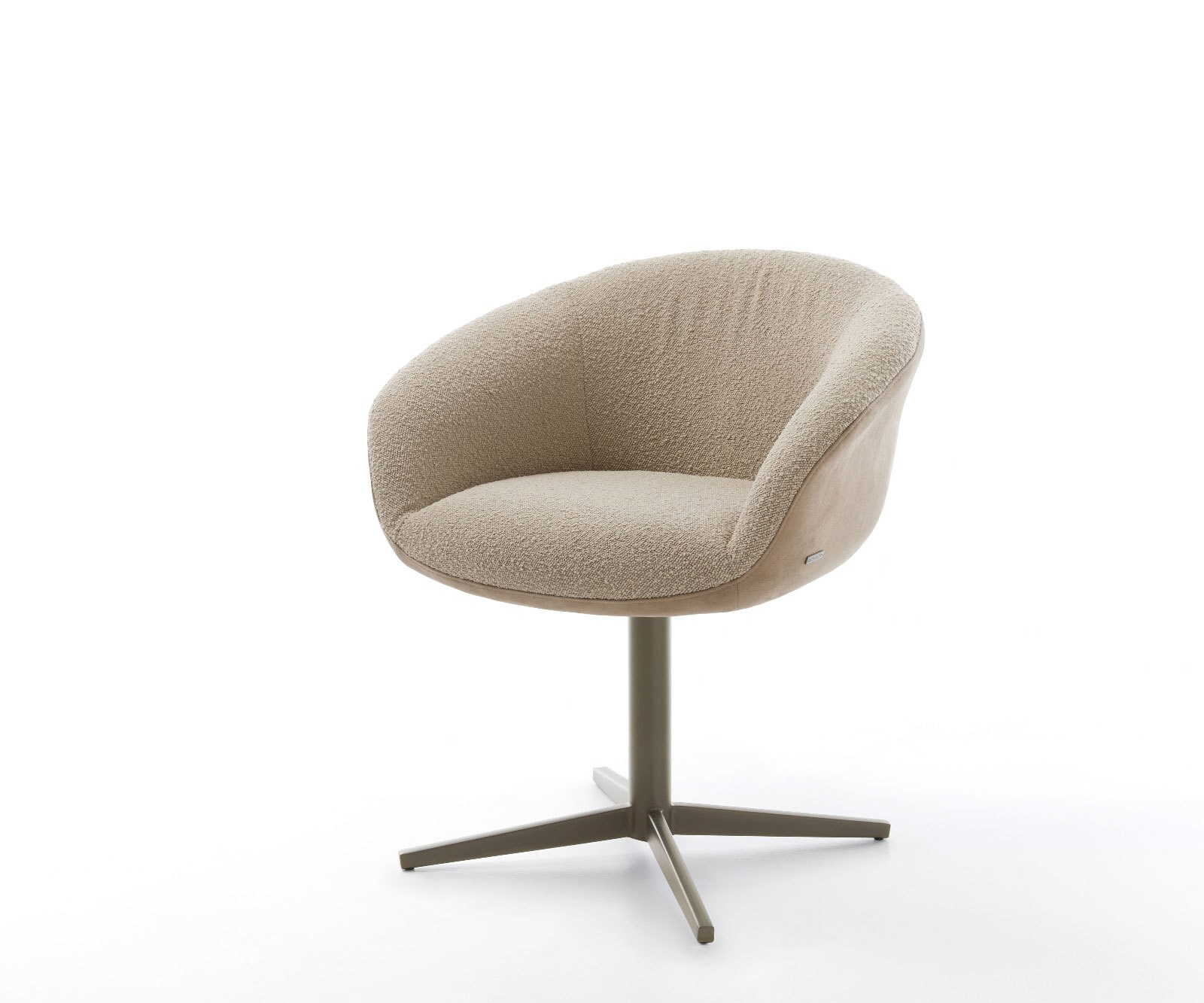 Врътящ се стол с подлакътници Комбинация от дамаски Сиво-Кафяв Офис основа  Titan 360° въртящ се Покет пружина Vinka-Flex 1