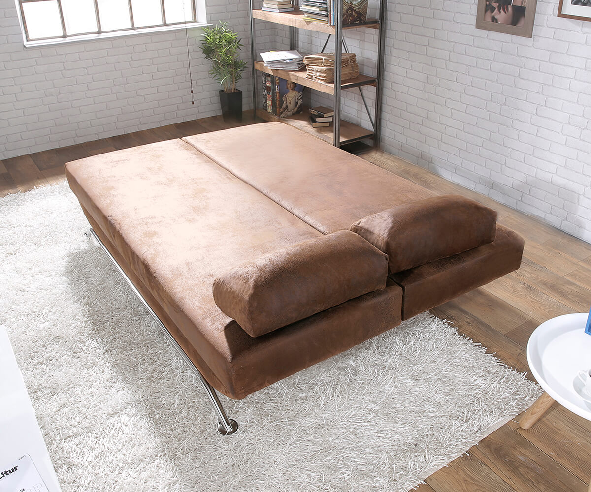 Разтегателен диван 200x90 cm Кафяв Антик Визия Кутия за легло Cady 4