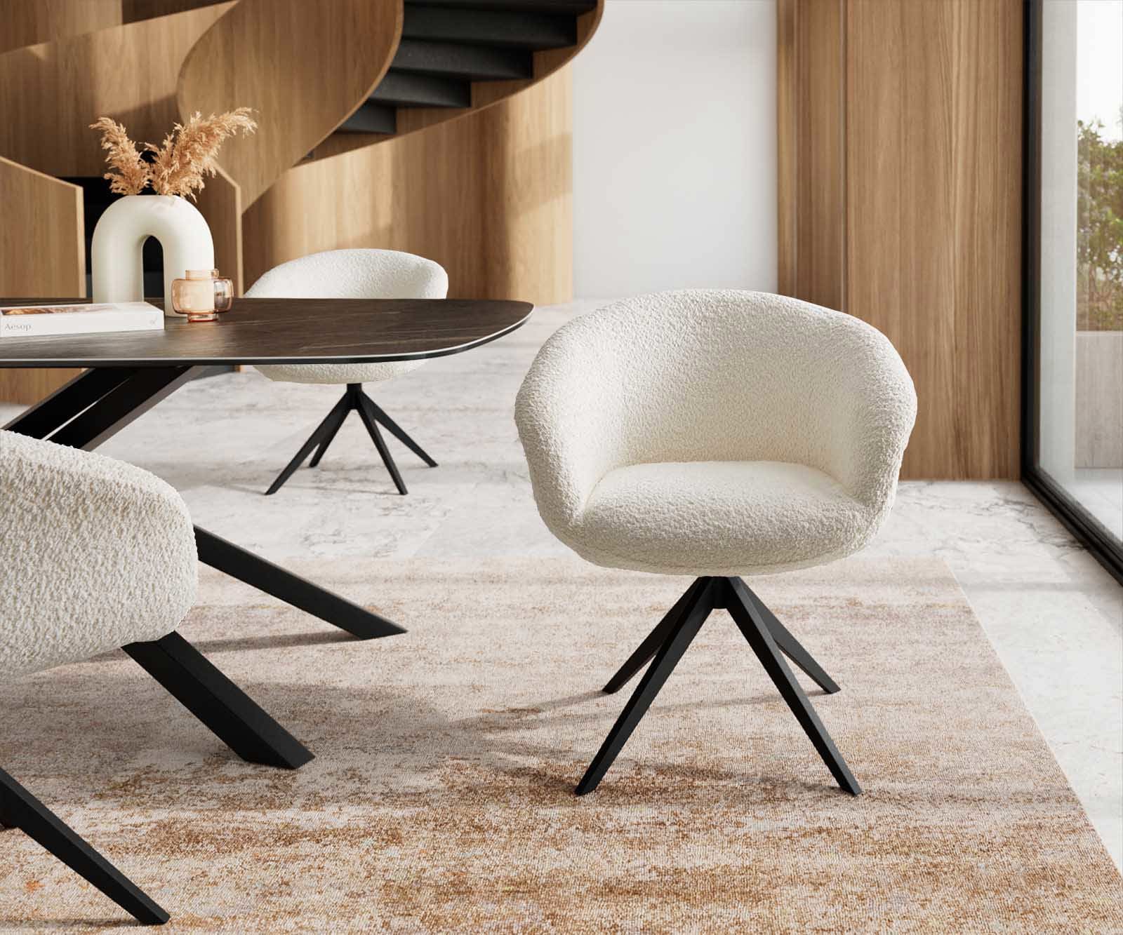 Врътящ се стол с подлакътници Букле Бял Конус крак плосък Черен 360° въртящ се Покет пружина Vinka-Flex 1 Врътящ се стол с подлакътници Букле Бял Конус крак плосък Черен 360° въртящ се Покет пружина Vinka-Flex 1