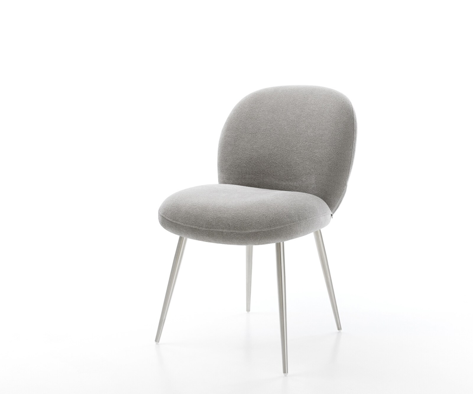 Стол за хранене Nube-Flex текстурирана тъкан, меко сиво 4-крака с конусовидна сърцевина от джобни пружини от неръждаема стомана 1