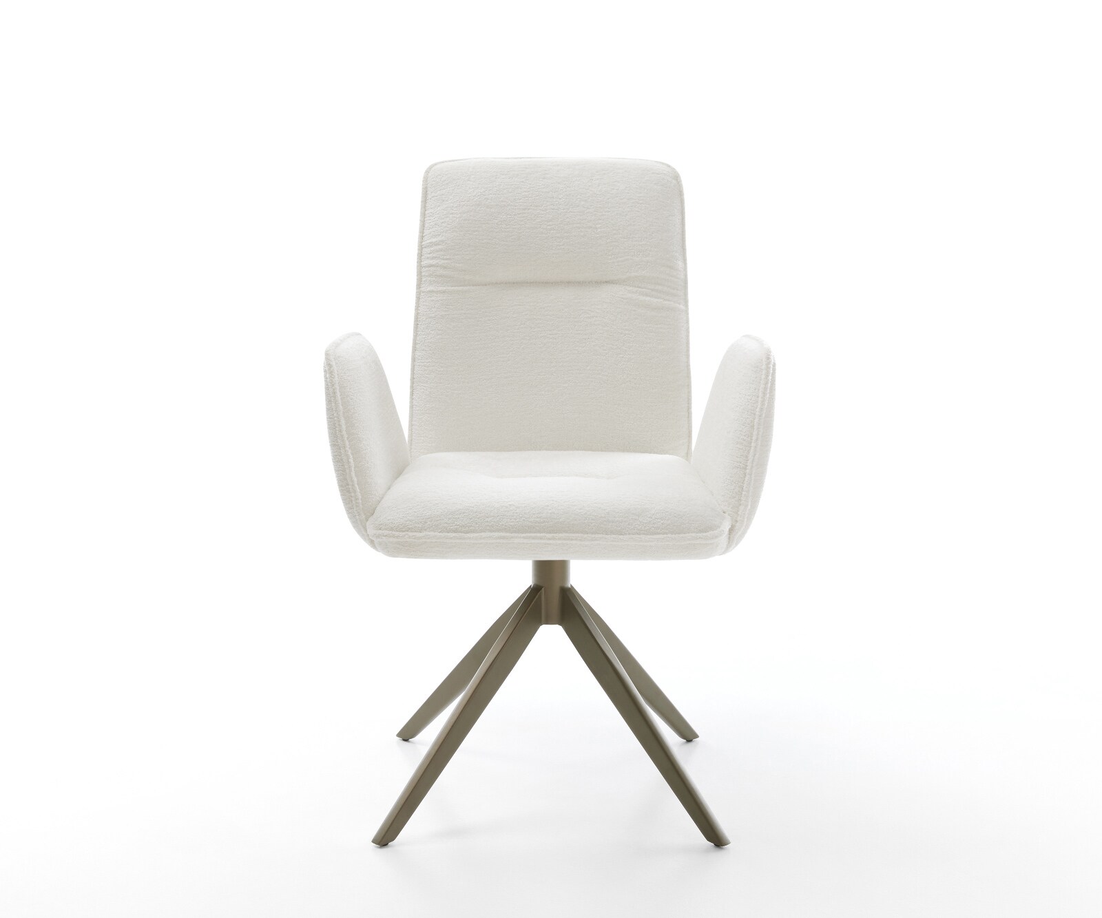 Въртящ се стол Vinja-Flex Bouclé Soft Beige Кръстосана рамка широка Ефектно покритие Titanium 360° въртене Люлееща се функция 2