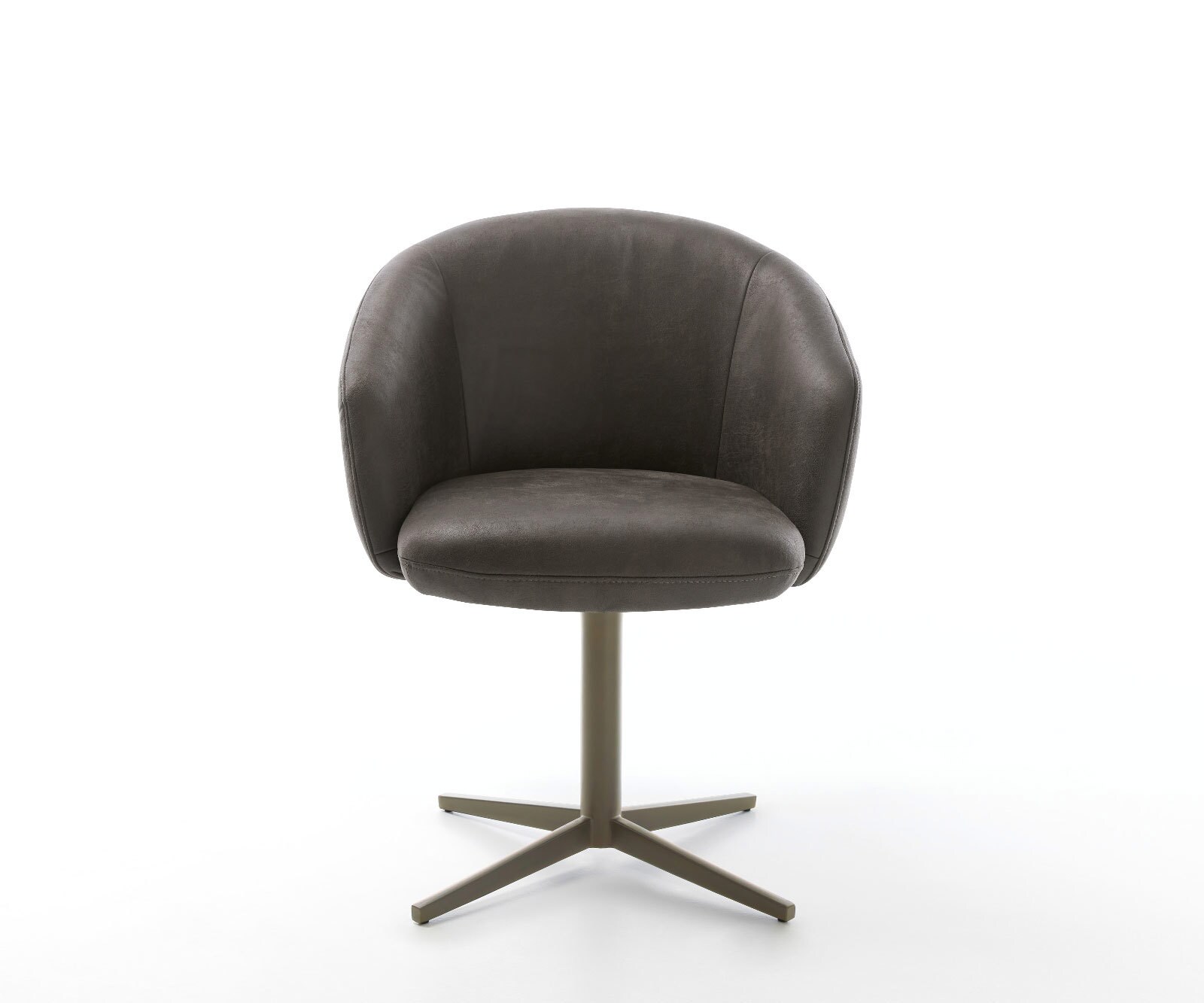 Врътящ се стол с подлакътници Микрофибър Антрацит Винтидж Офис основа  Titan 360° въртящ се Покет пружина Caja-Flex 2