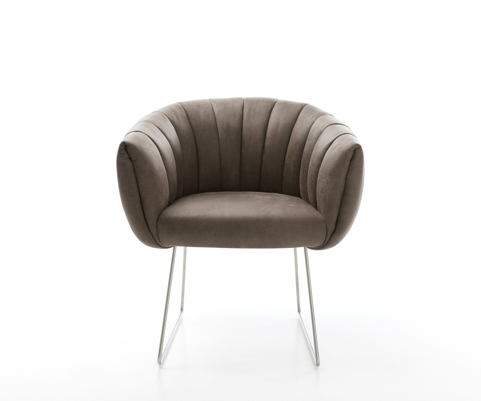 Трапезен стол Jada-Flex, микрофибър сив, основа шейна от неръждаема стомана джоб пружина сърцевина 1