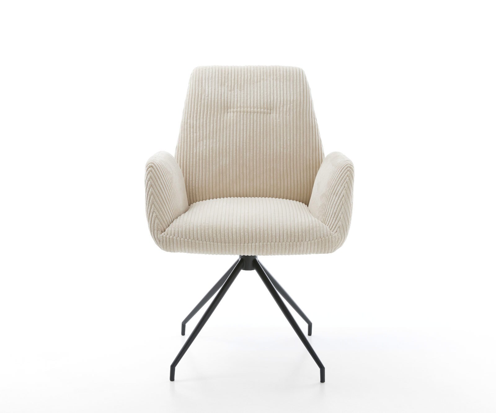 Врътящ се стол Корд Бежов Конус крак кръгъл Черен 180° въртящ се Zoa-Flex 2