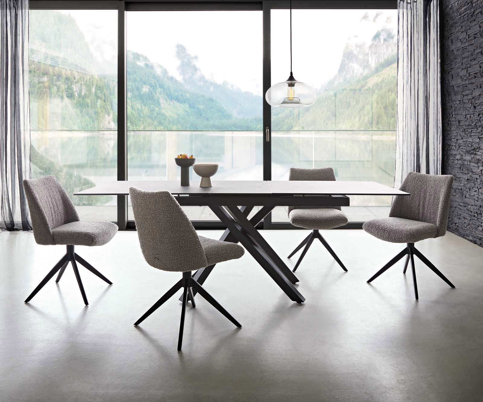 Врътящ се стол Букле СребристСив Конус крак плосък Черен 360° въртящ се Покет пружина Elso-Flex 5 Врътящ се стол Букле СребристСив Конус крак плосък Черен 360° въртящ се Покет пружина Elso-Flex 5