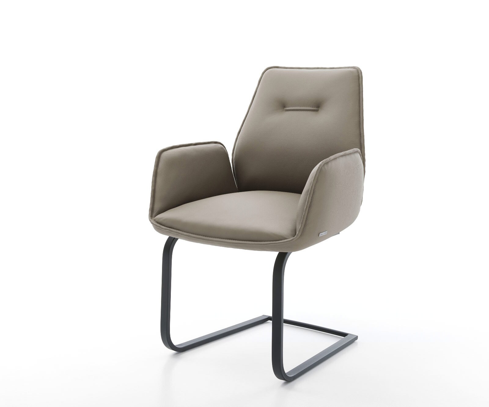 Люлеещ стол Естествена кожа Сиво-Кафяв Конзолен крак плосък Черен Zoa-Flex 1