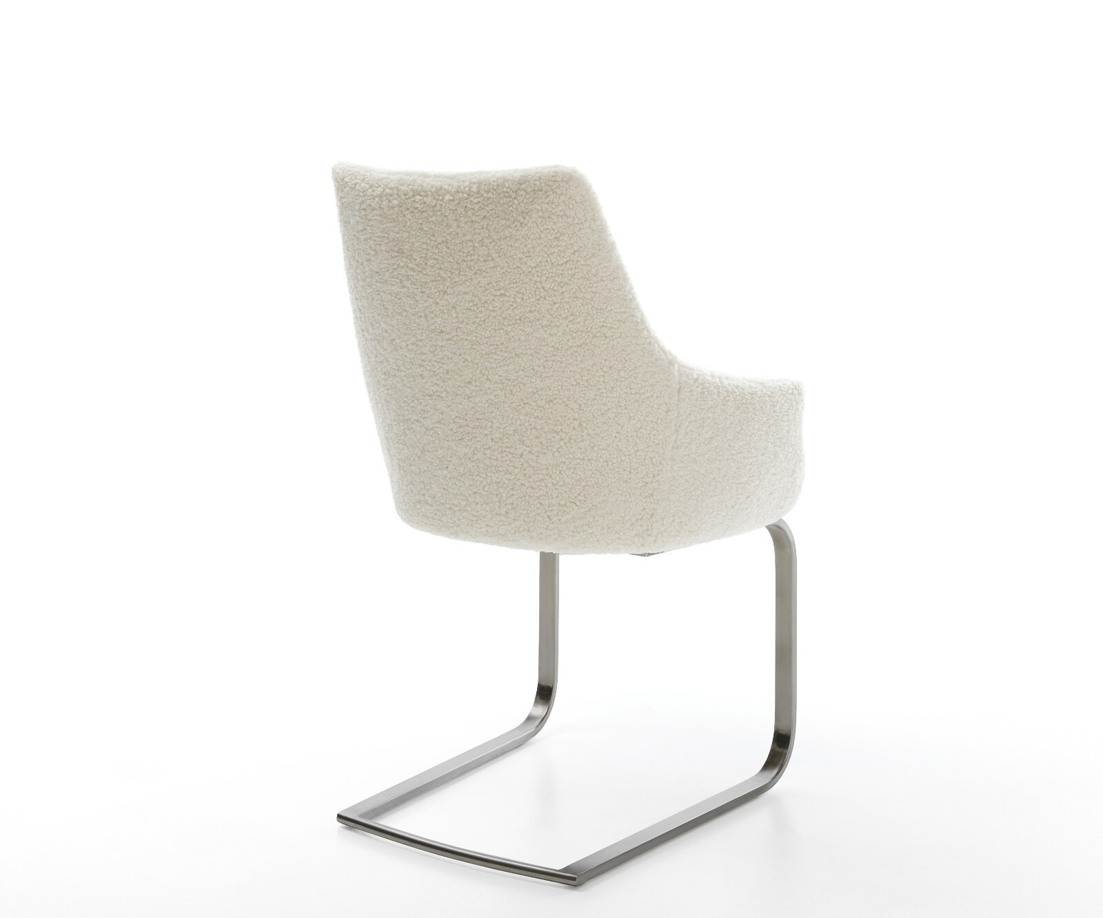 Конзолен стол Alja-Flex с подлакътници Teddy fabric Бежов конзолен стол плосък Графитна сърцевина с джобни пружини 5