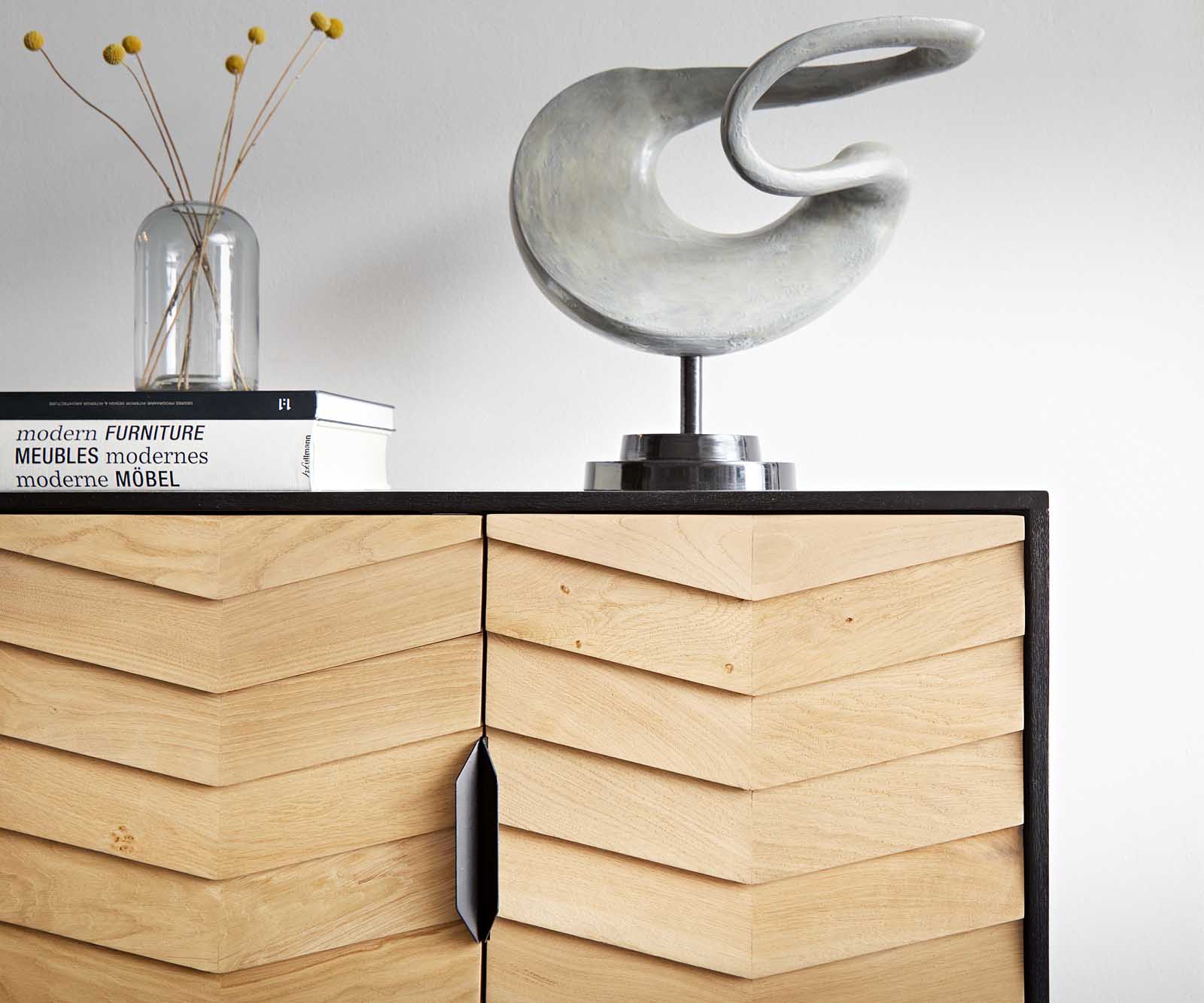 Бюфет Muvi 175 cm естествен дъб манго черен метал 4 врати 4 Бюфет Muvi 175 cm естествен дъб манго черен метал 4 врати 4