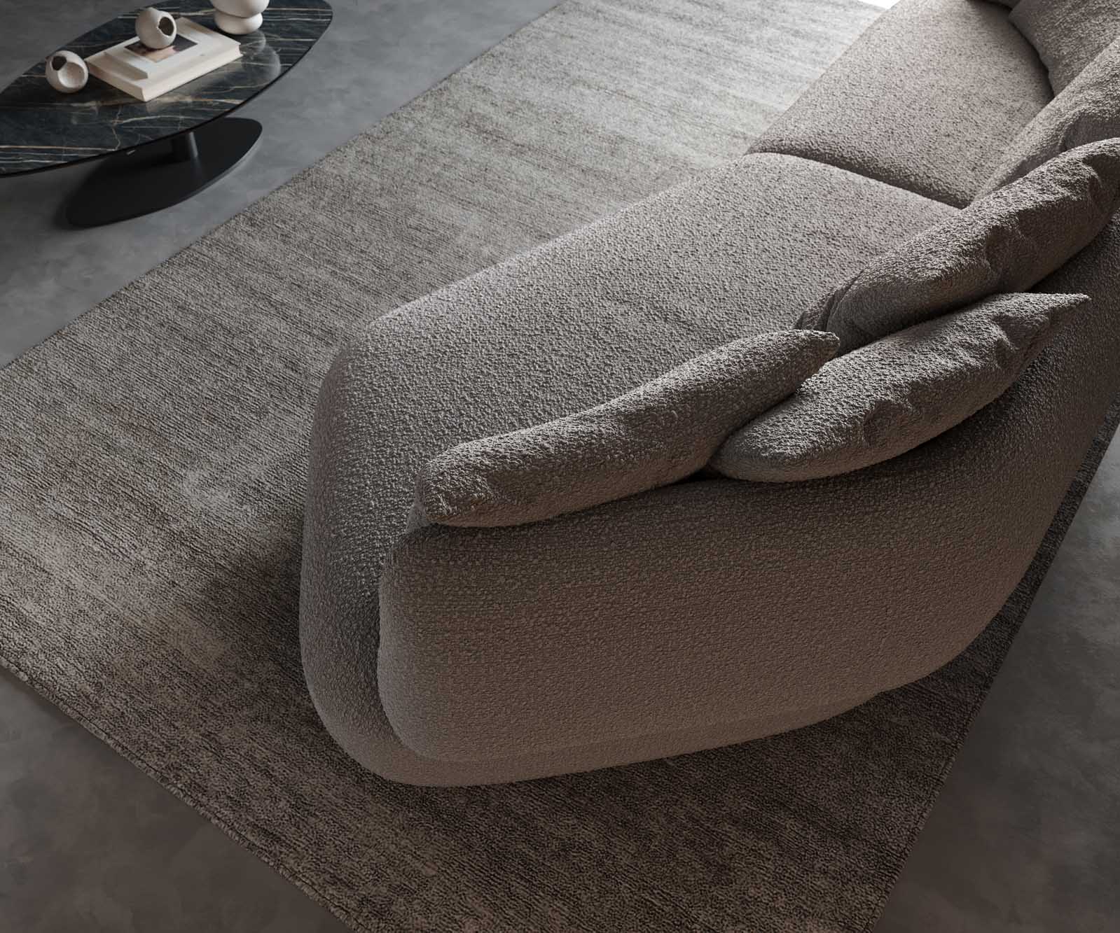 Диван Roya 320x140 cm Bouclé сребристо сив 5