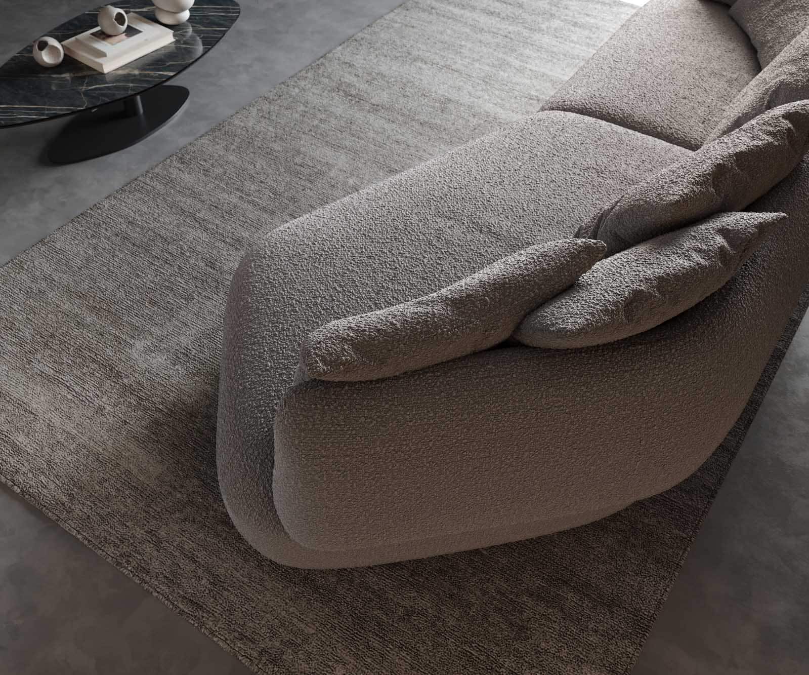 Диван Roya 320x140 cm Bouclé сребристо сив 5 Диван Roya 320x140 cm Bouclé сребристо сив 5